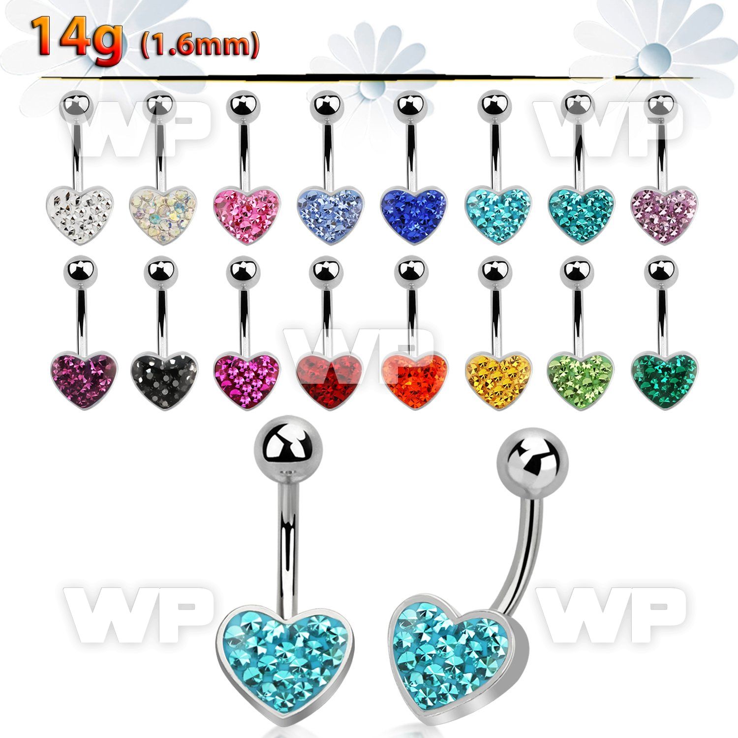 mcd426 belly banana w a heart shape lower part w ferido crystal