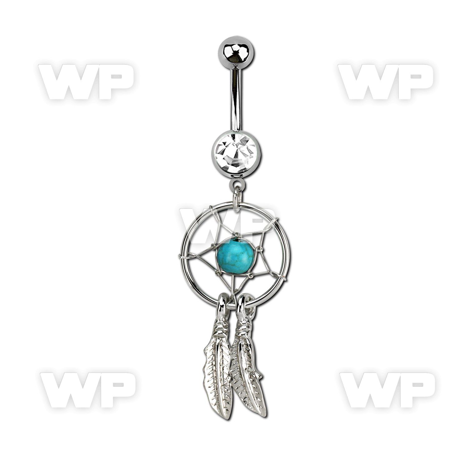 mcd544 steel belly banana w dangling dreamcatcher design