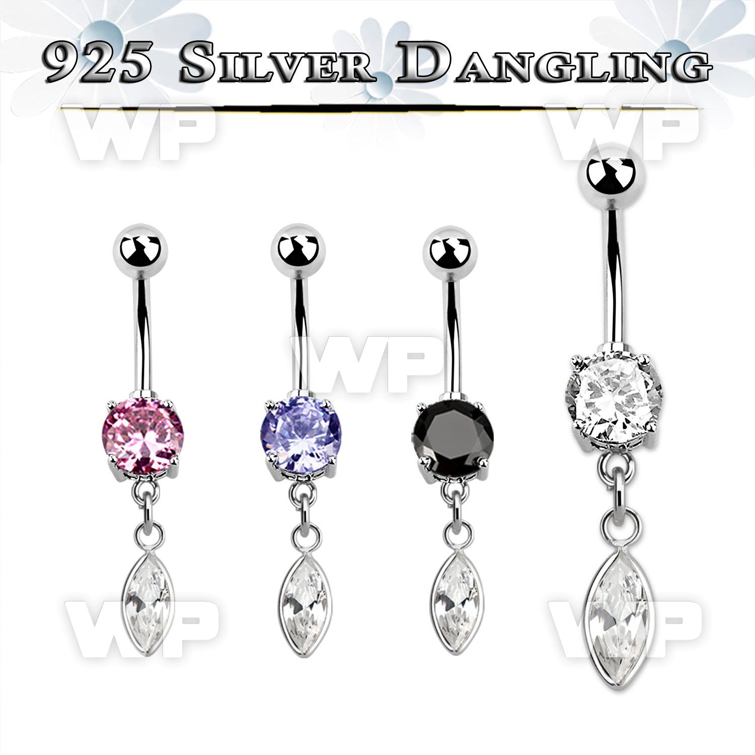 mcdvd29 steel belly banana w prong set cz marqui shaped cz