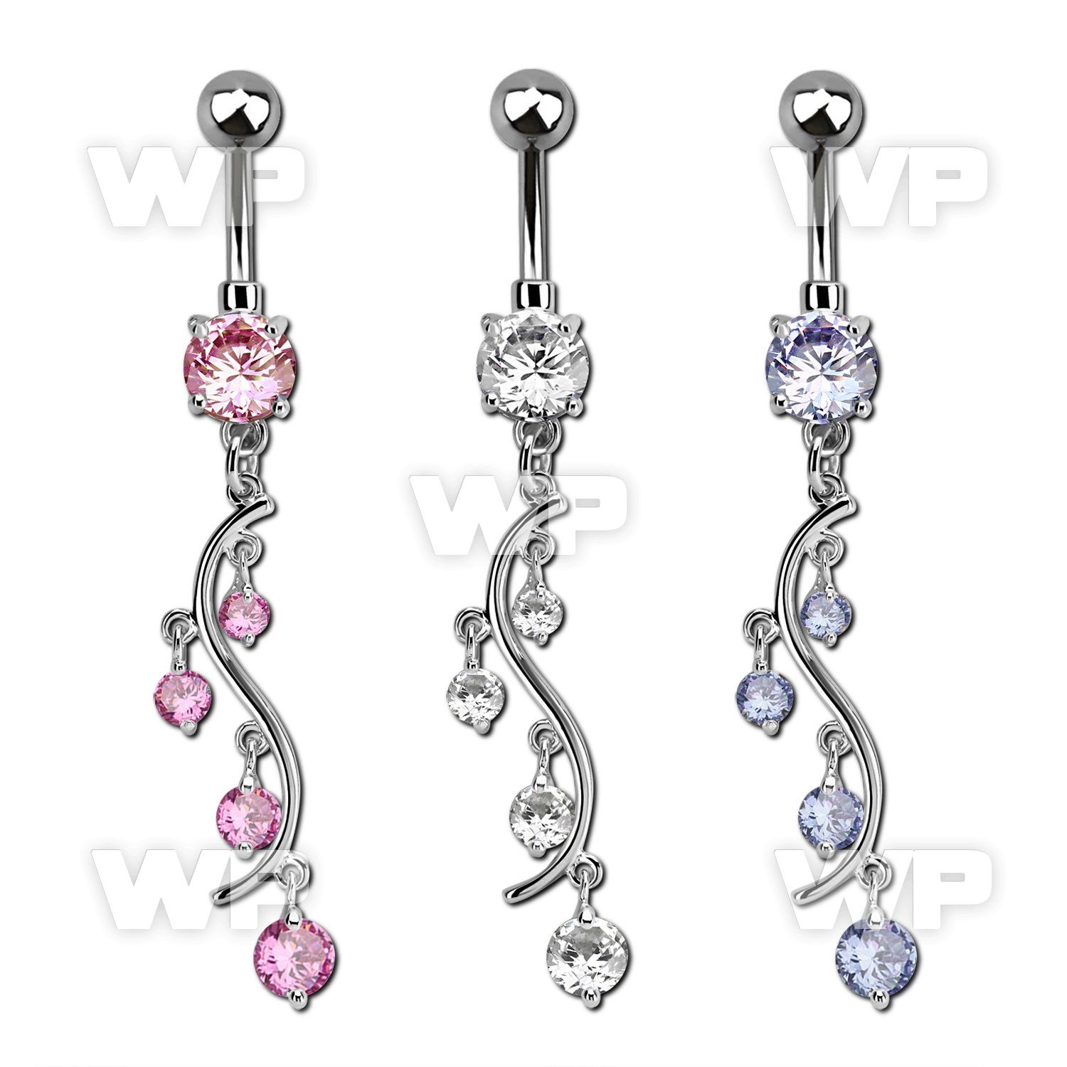 mcdz359 gold steel belly banana, w dangling vine design w czs