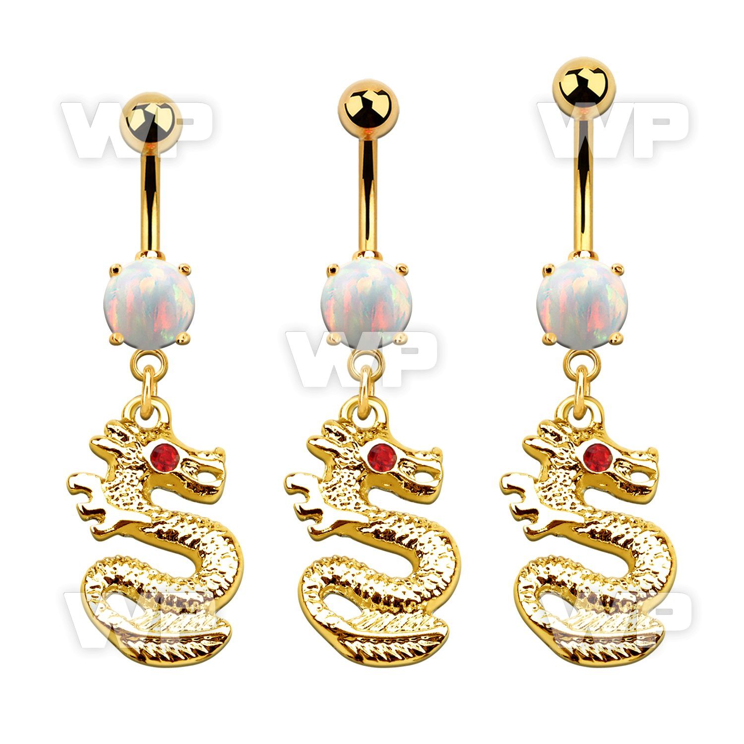 mgo721 gold steel belly banana w opal  dragon w crystal eyes