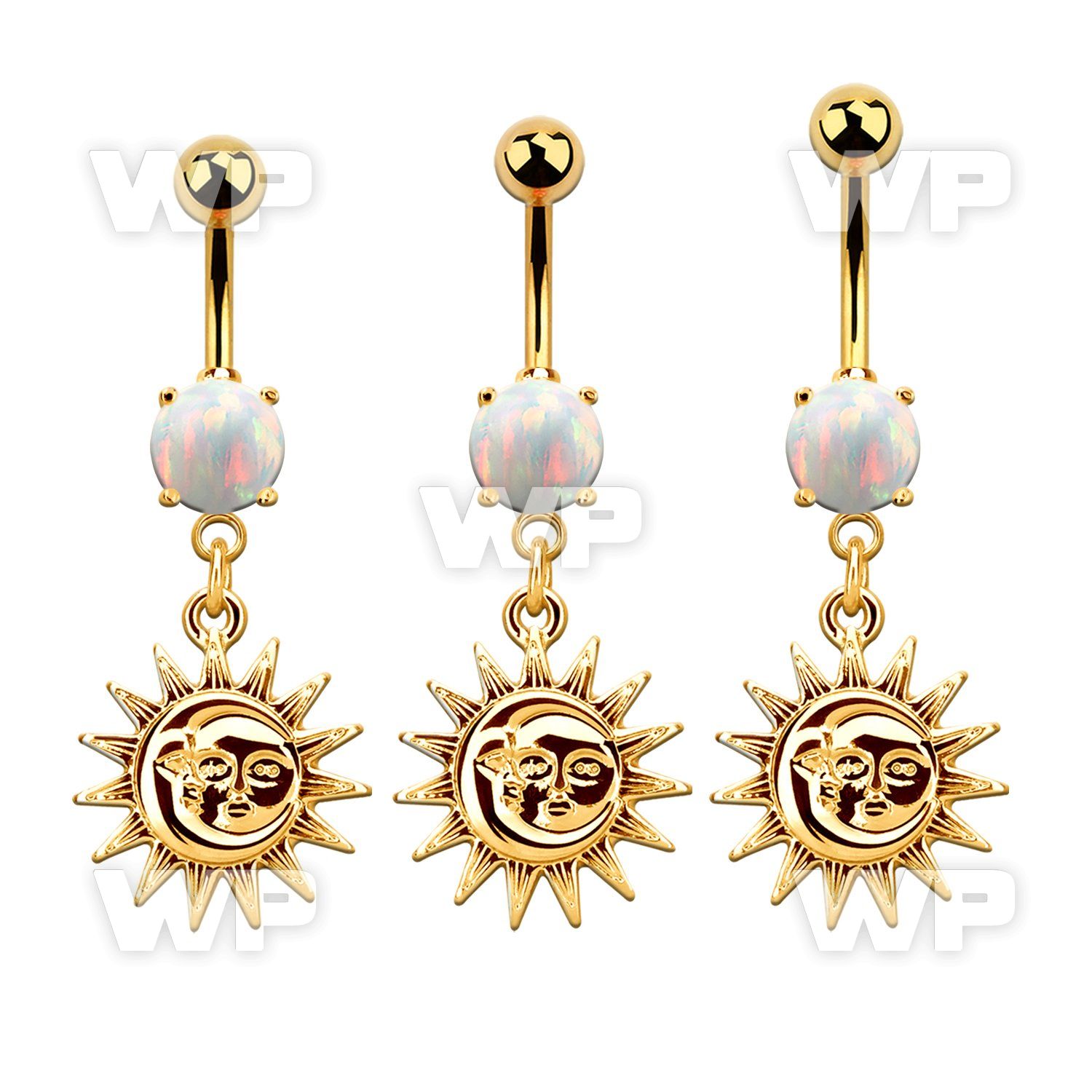 mgo726 gold steel belly banana w opal  plain sun