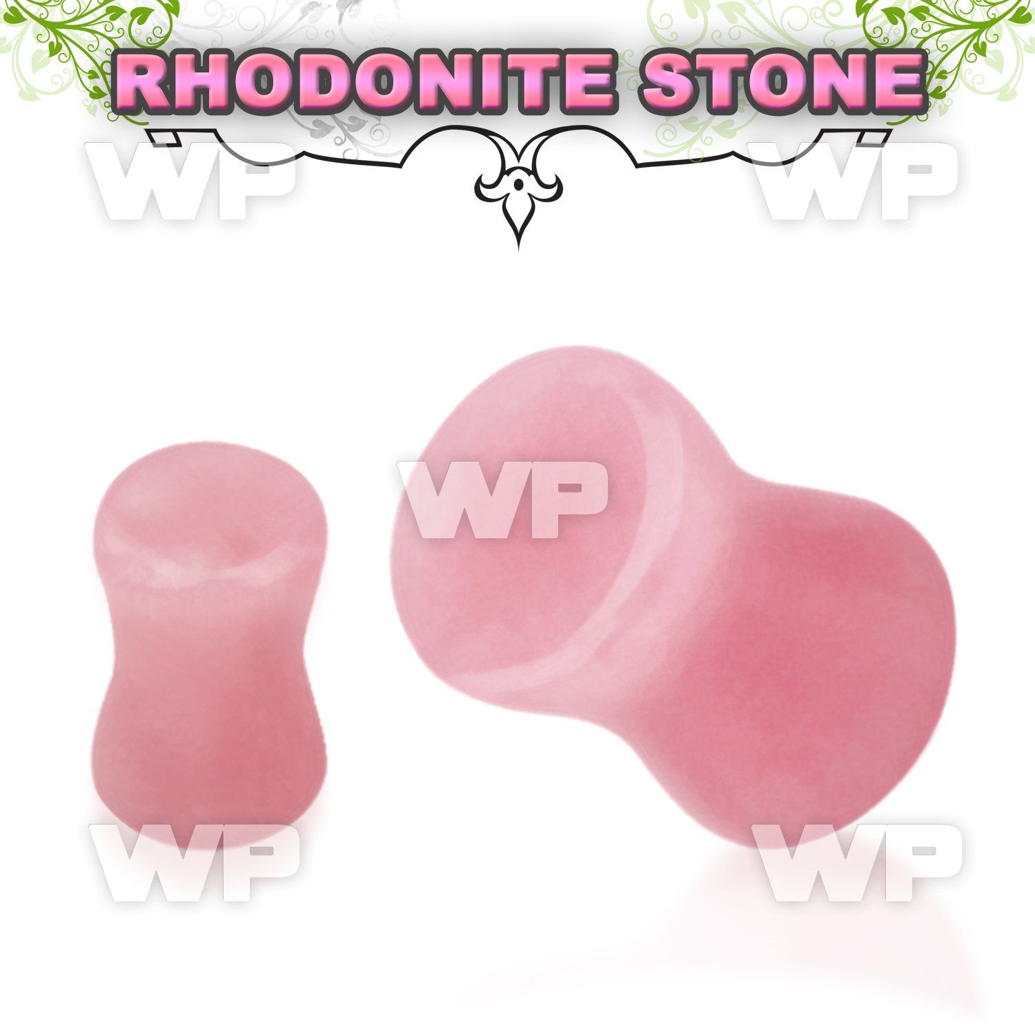 mi311 genuine rhodonite double flared stone plug ear lobe piercing