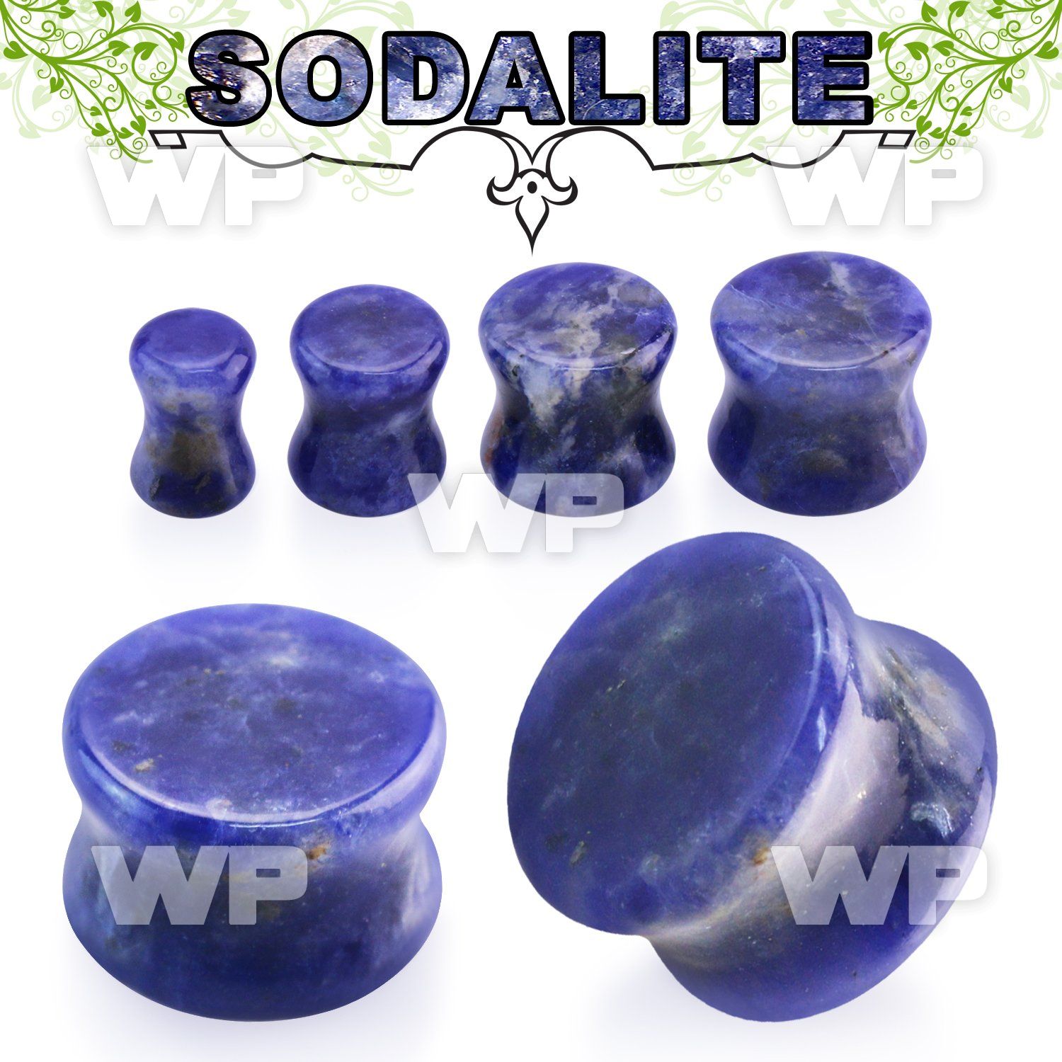 mi333 sodalite stone double flared plug