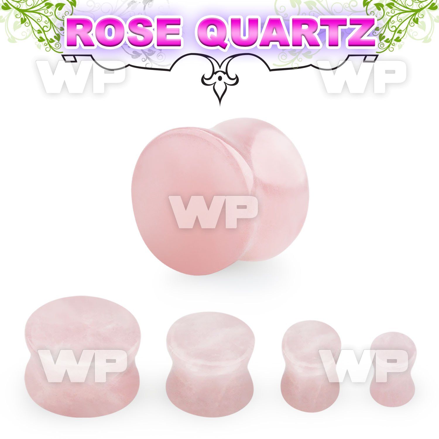 mi366 genuine quartz double flared stone plug ear lobe piercing