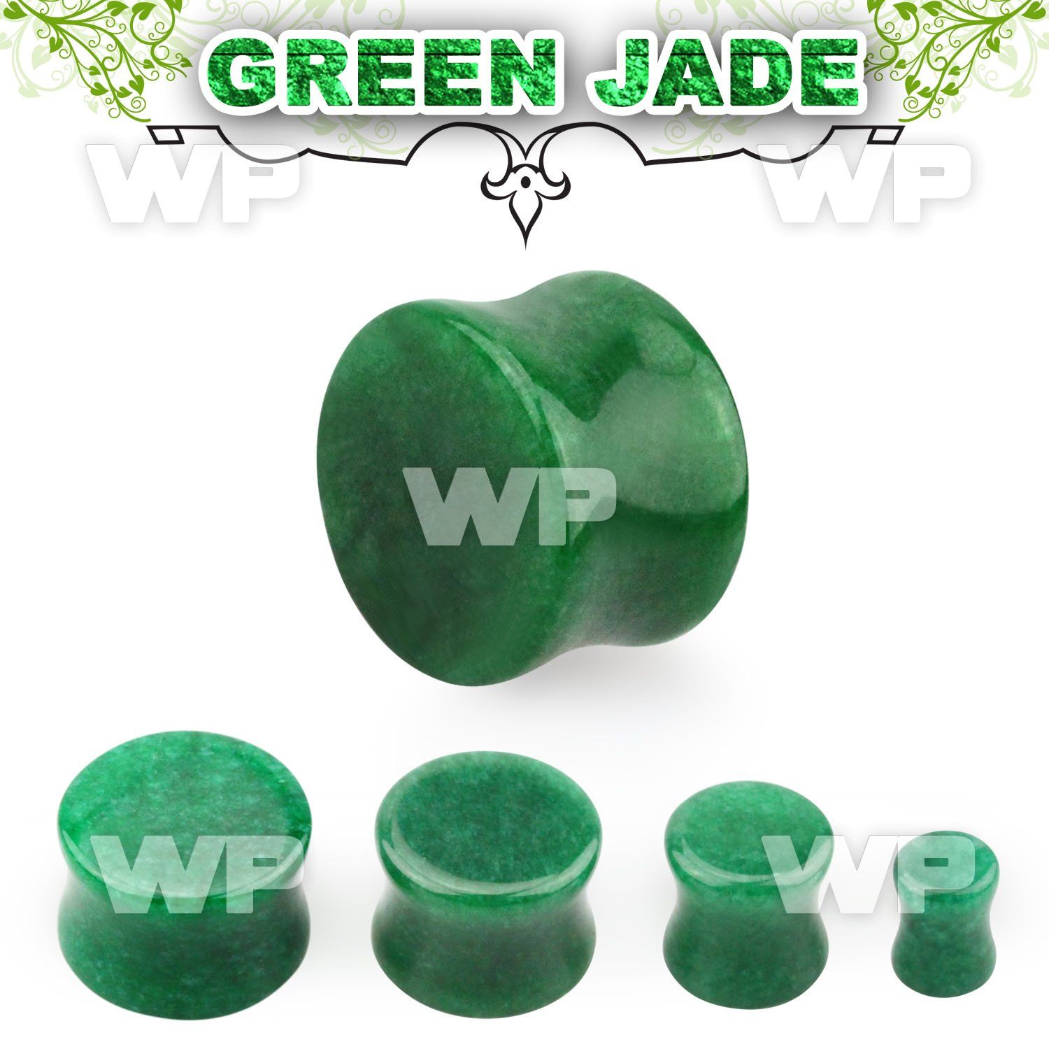 mi377 genuine jade double flared stone plug ear lobe piercing