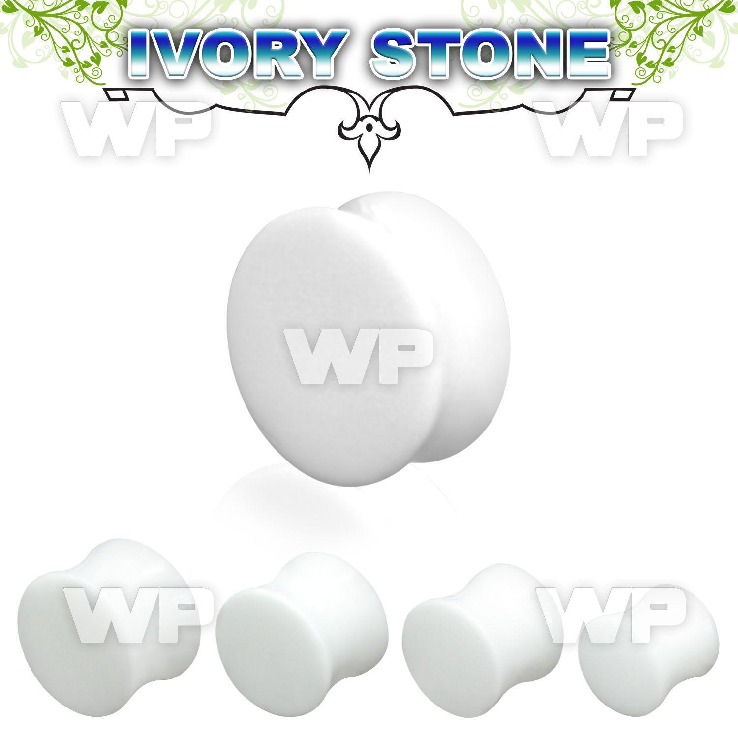 mi3i genuine ivory stone double flared plug ear lobe piercing