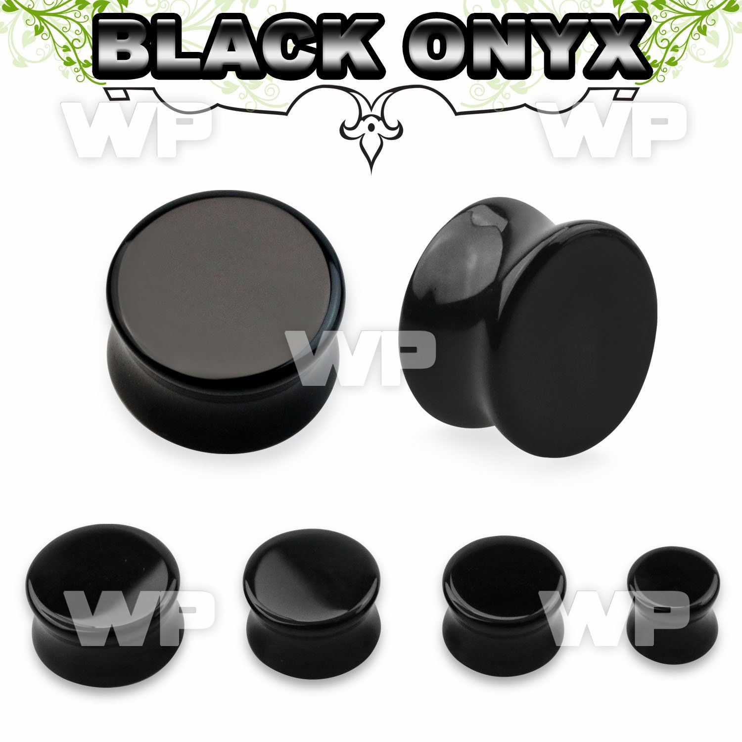 mi3xx genuine black onyx double flared stone plug ear lobe piercing