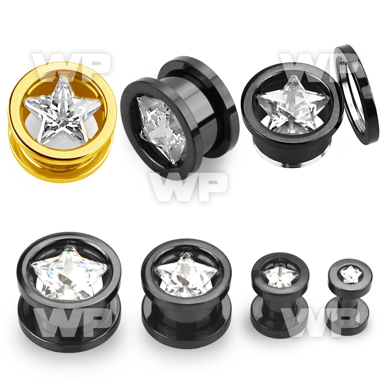 mirg3 gold or black ion plated surgical steel screw fit flesh ear lobe piercing