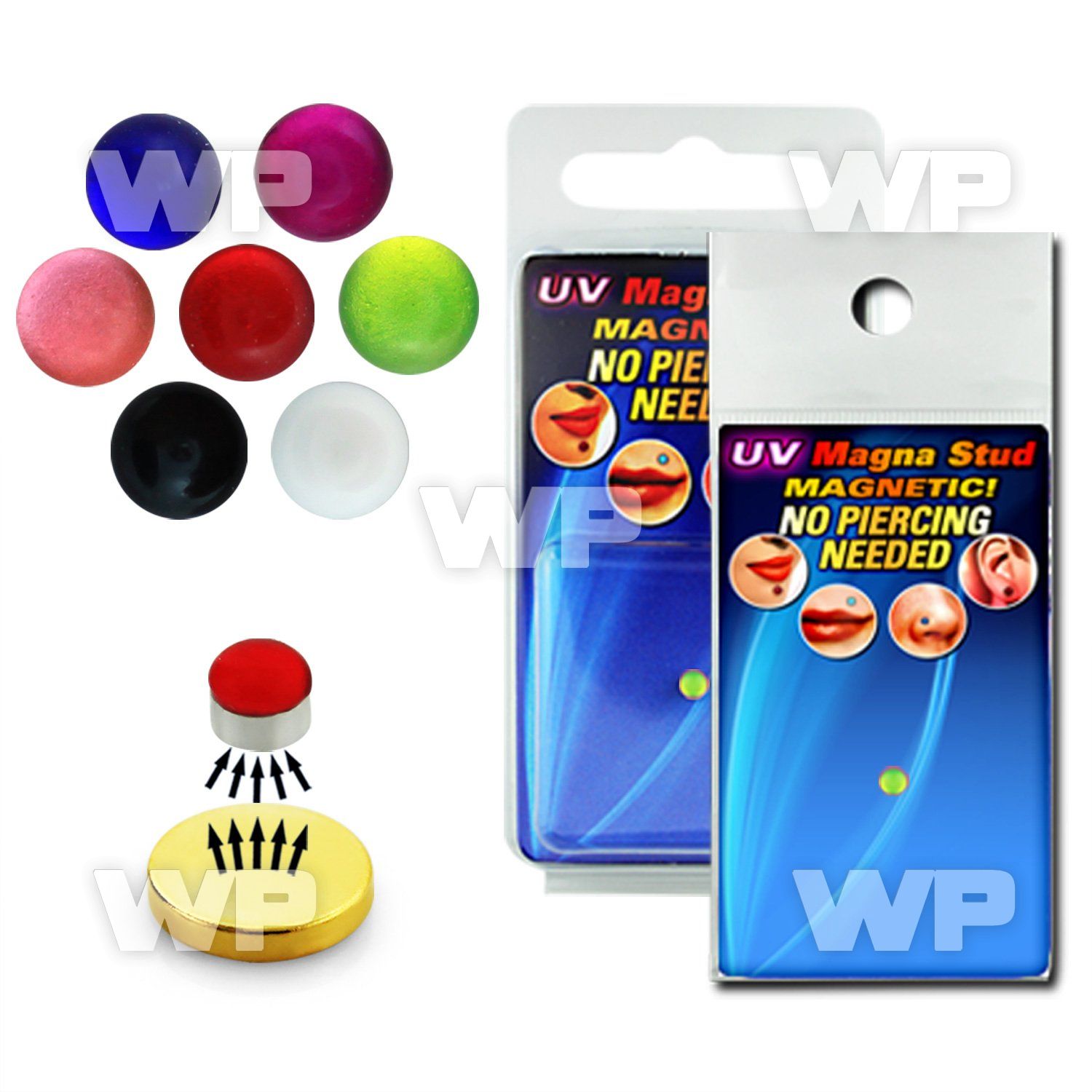 mjiq4z 3mm half ball acrylic uv fake magna stud belly piercing