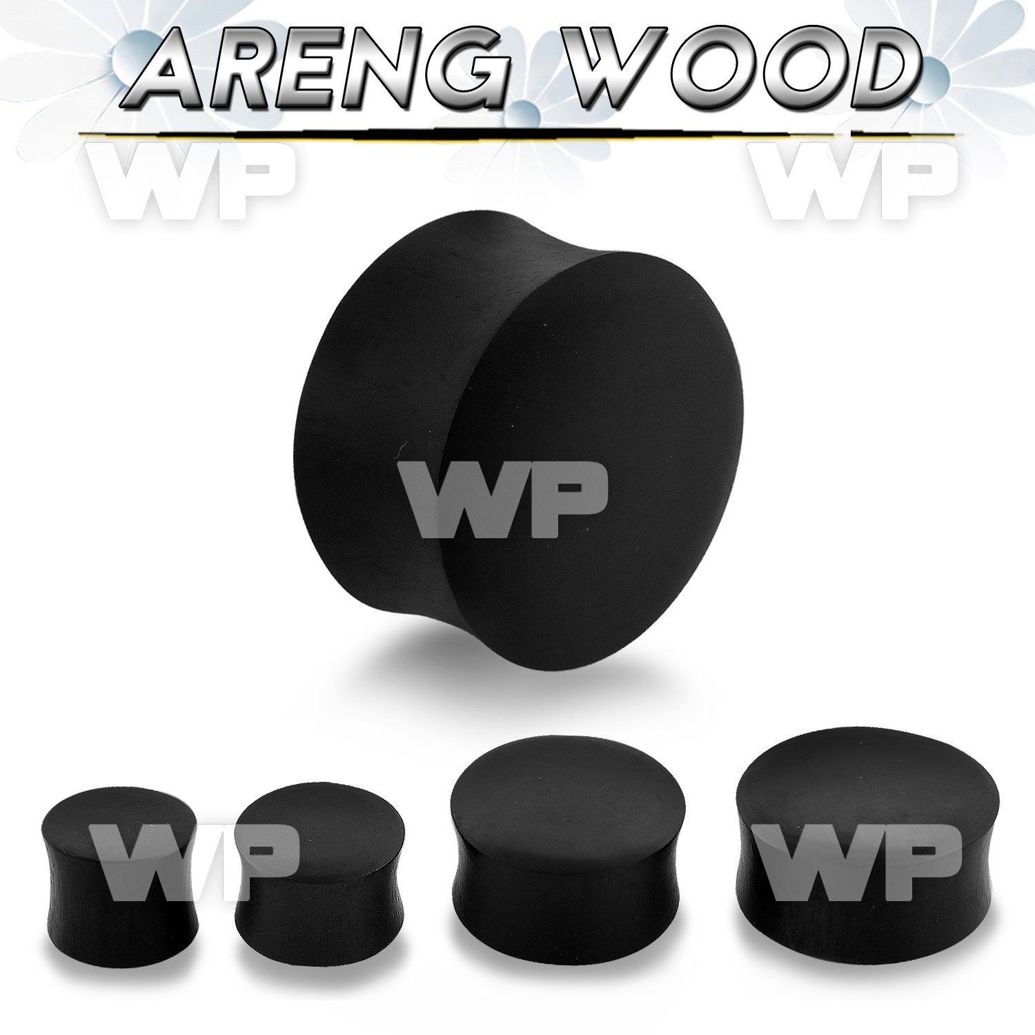 mo22 double flare black areng wood saddle plug ear lobe piercing