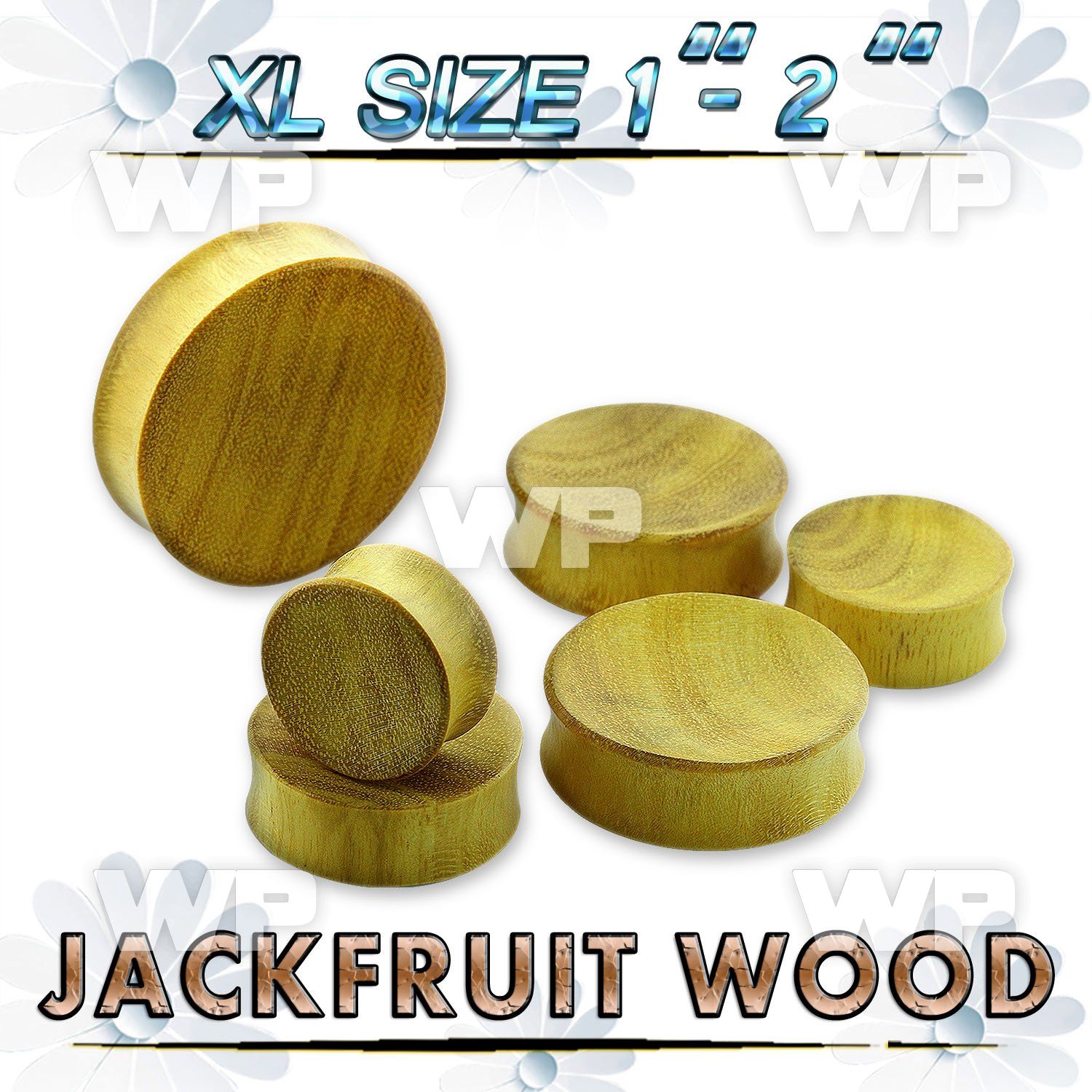 mocfb xl big gaue sized jack fruit wood concave double flare ear lobe piercing