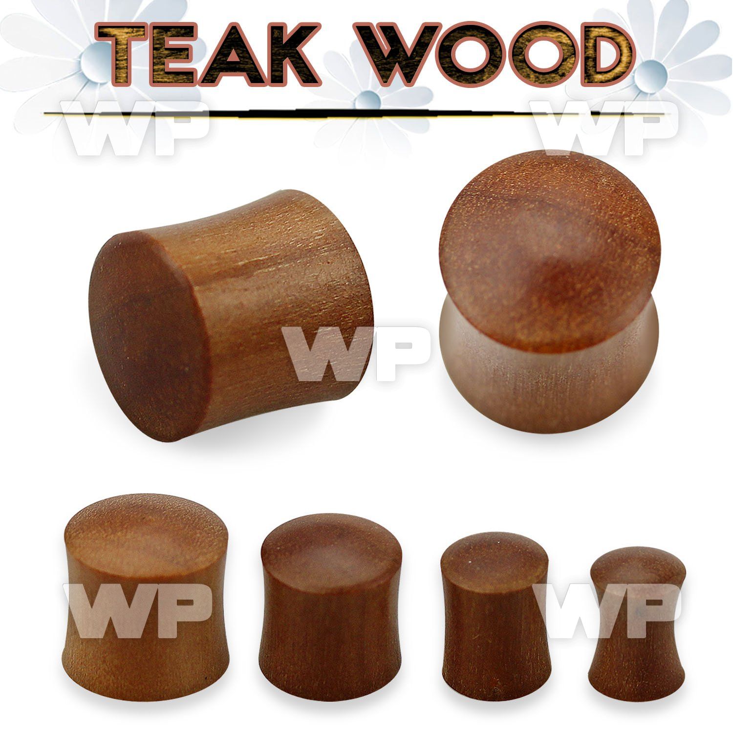 mor teak wood double flare saddle plug ear lobe piercing