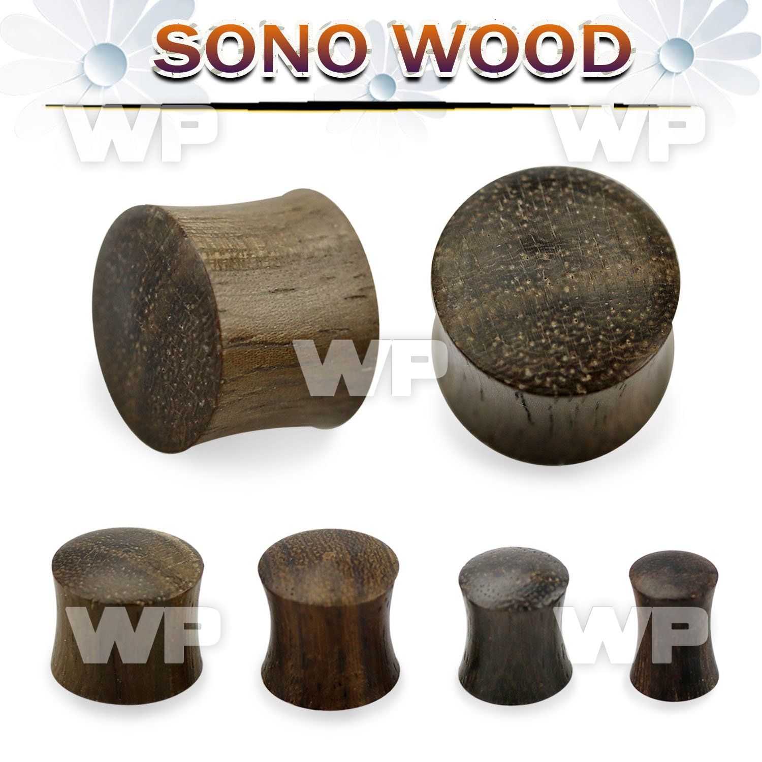 mou sono wood double flared saddle plug ear lobe piercing