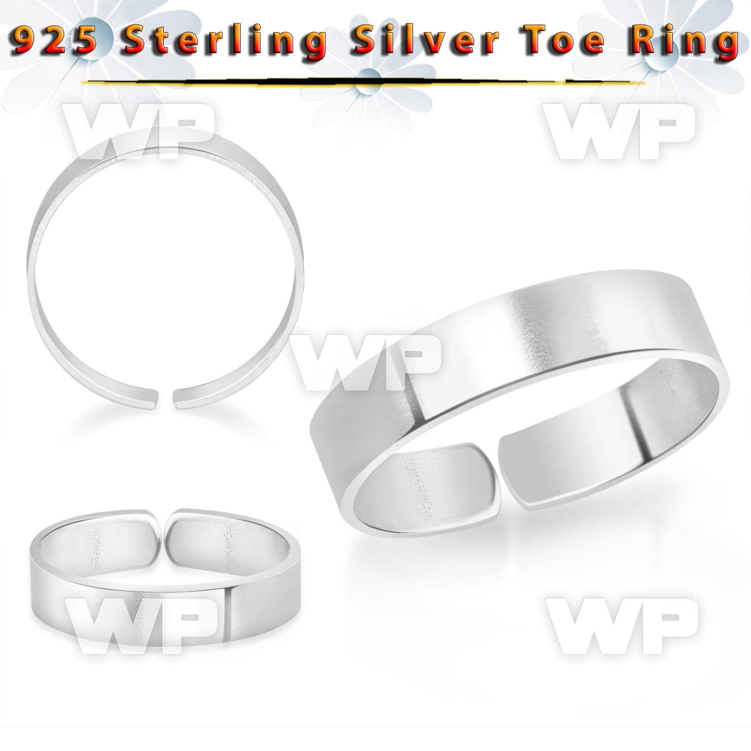 mrsep silver adjustable toe ring smooth