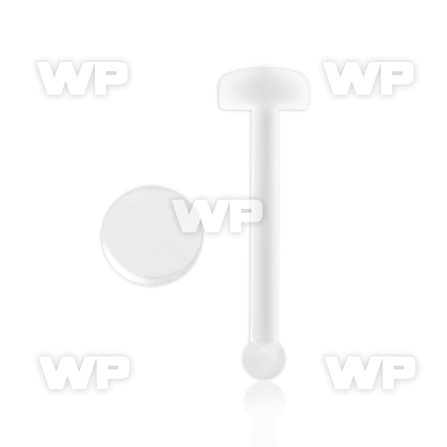 nbrtd clear flex nose bone retainer w 2mm flat disk shaped top