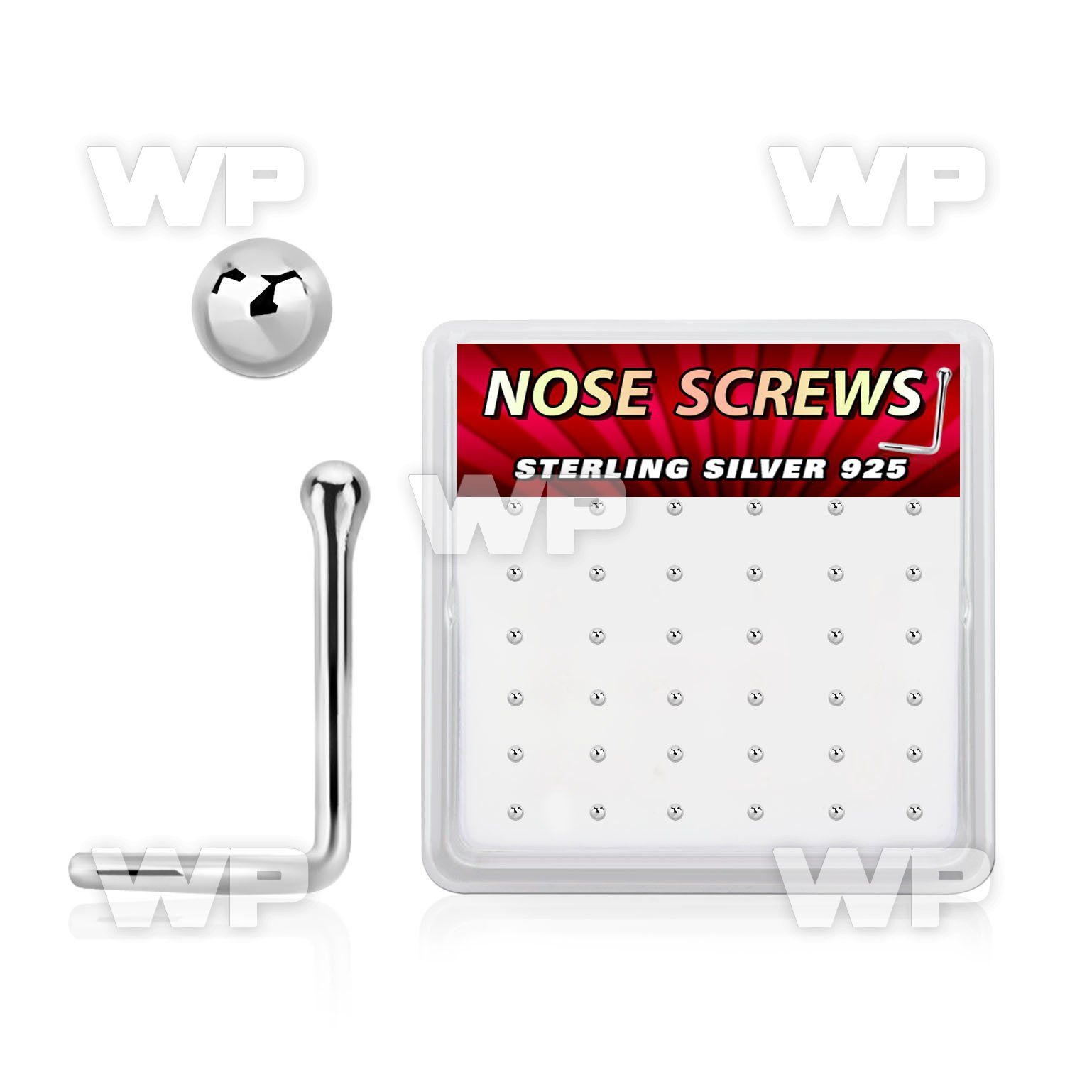 nwsv15bx box of silver nose screws, 20g w 1.5mm ball shaped top