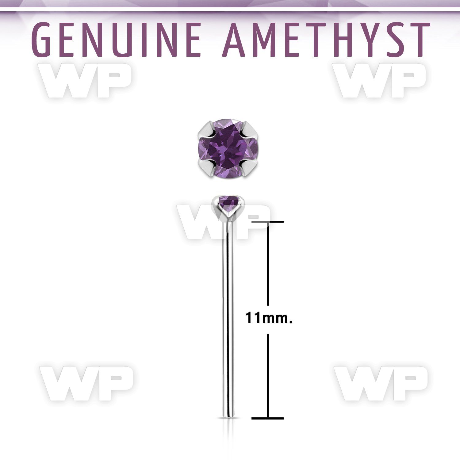 nypge1 925 silver bend it yourself nose stud w a amethyst 