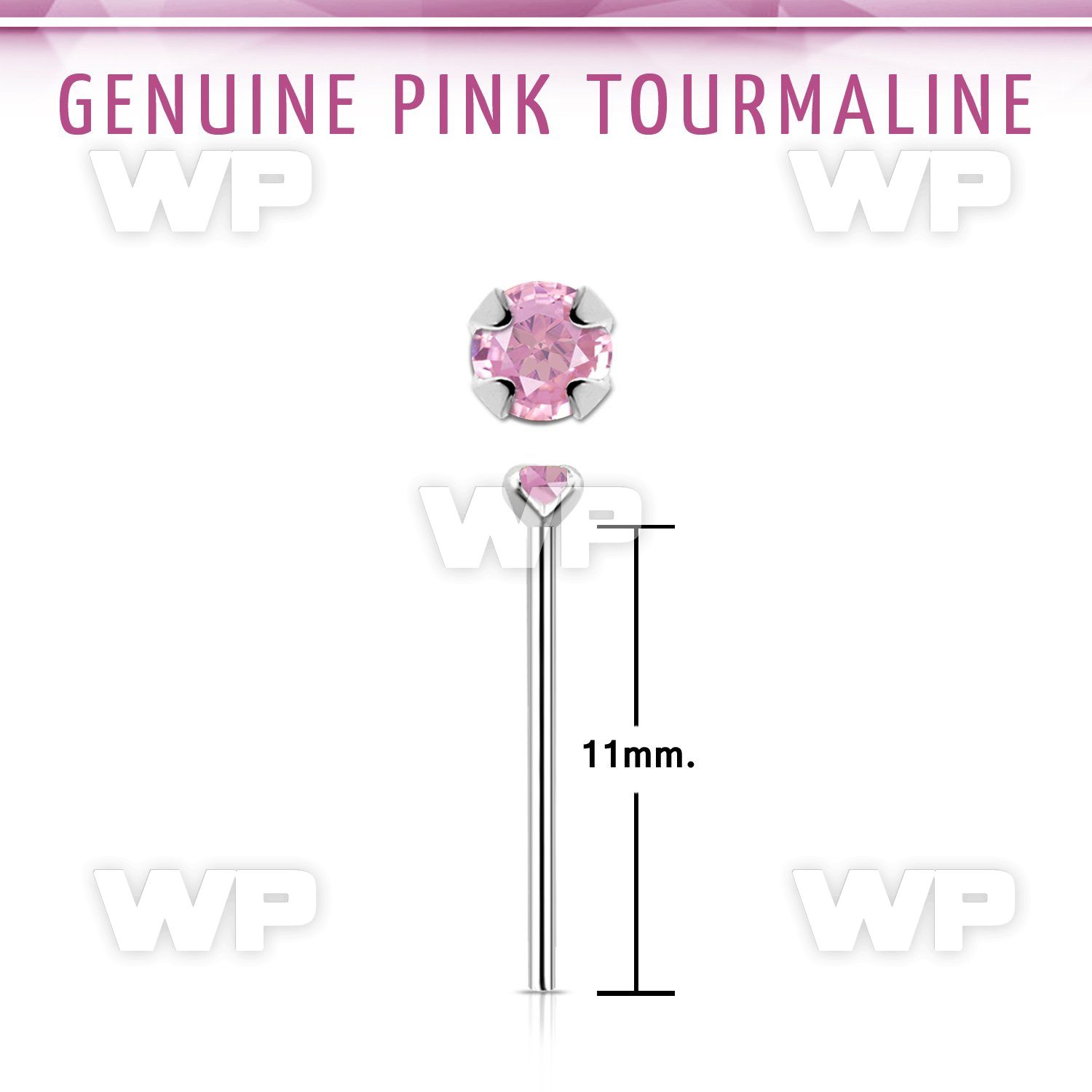 nypge3 925 silver bend it yourself nose stud w tourmaline 