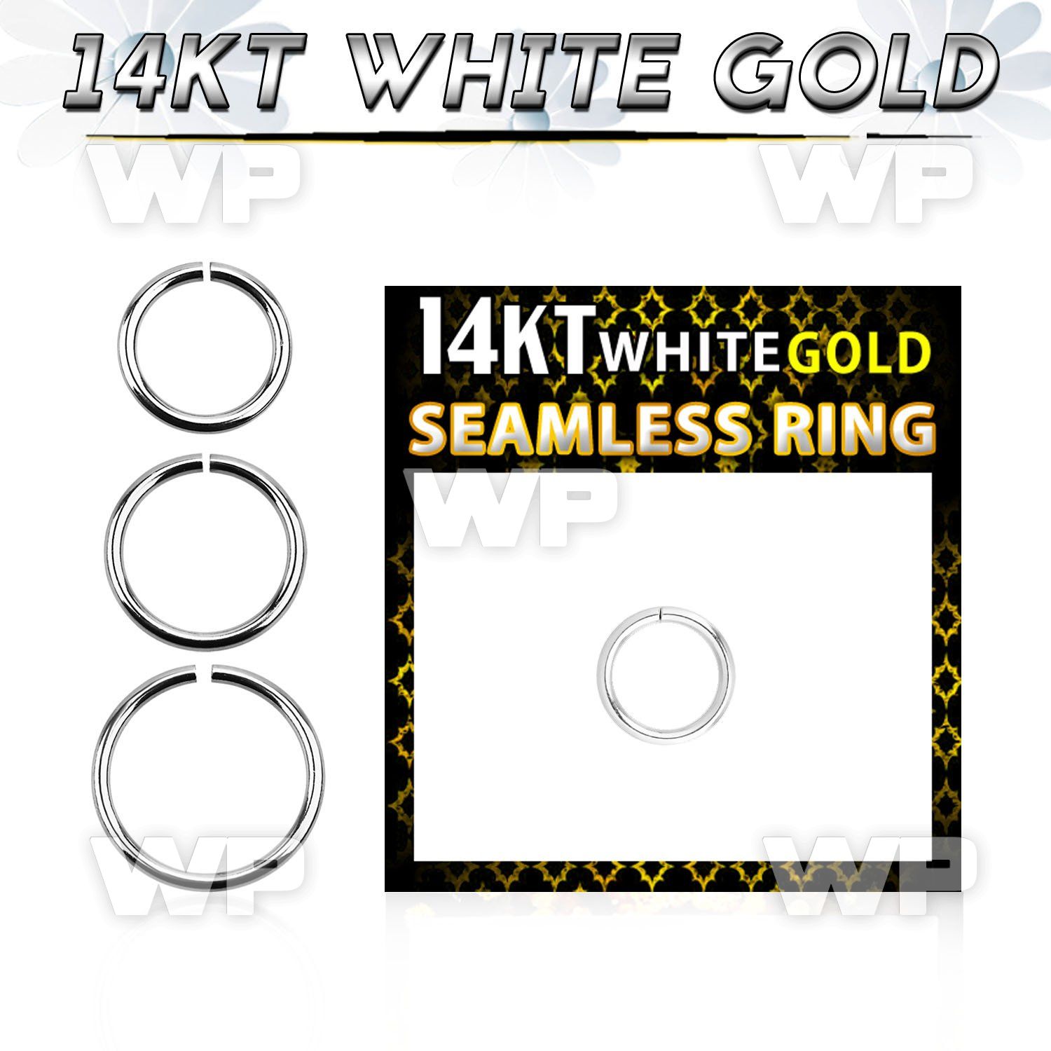 o3wbey 14kt white gold seamless hoop ring 1 2mm eyebrow piercing