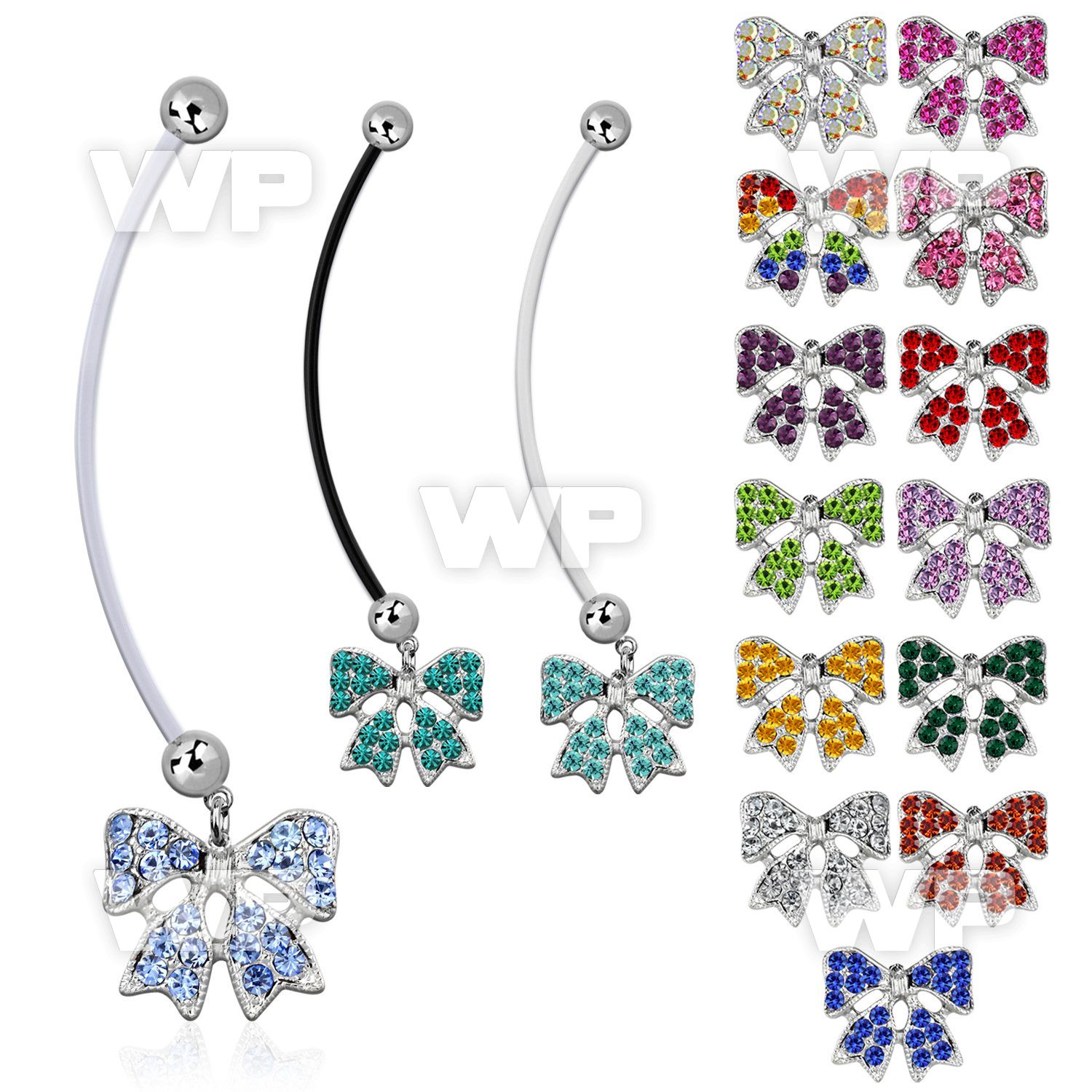 pnd595d pregnancy belly ring w dangling multi crystal ribbon 