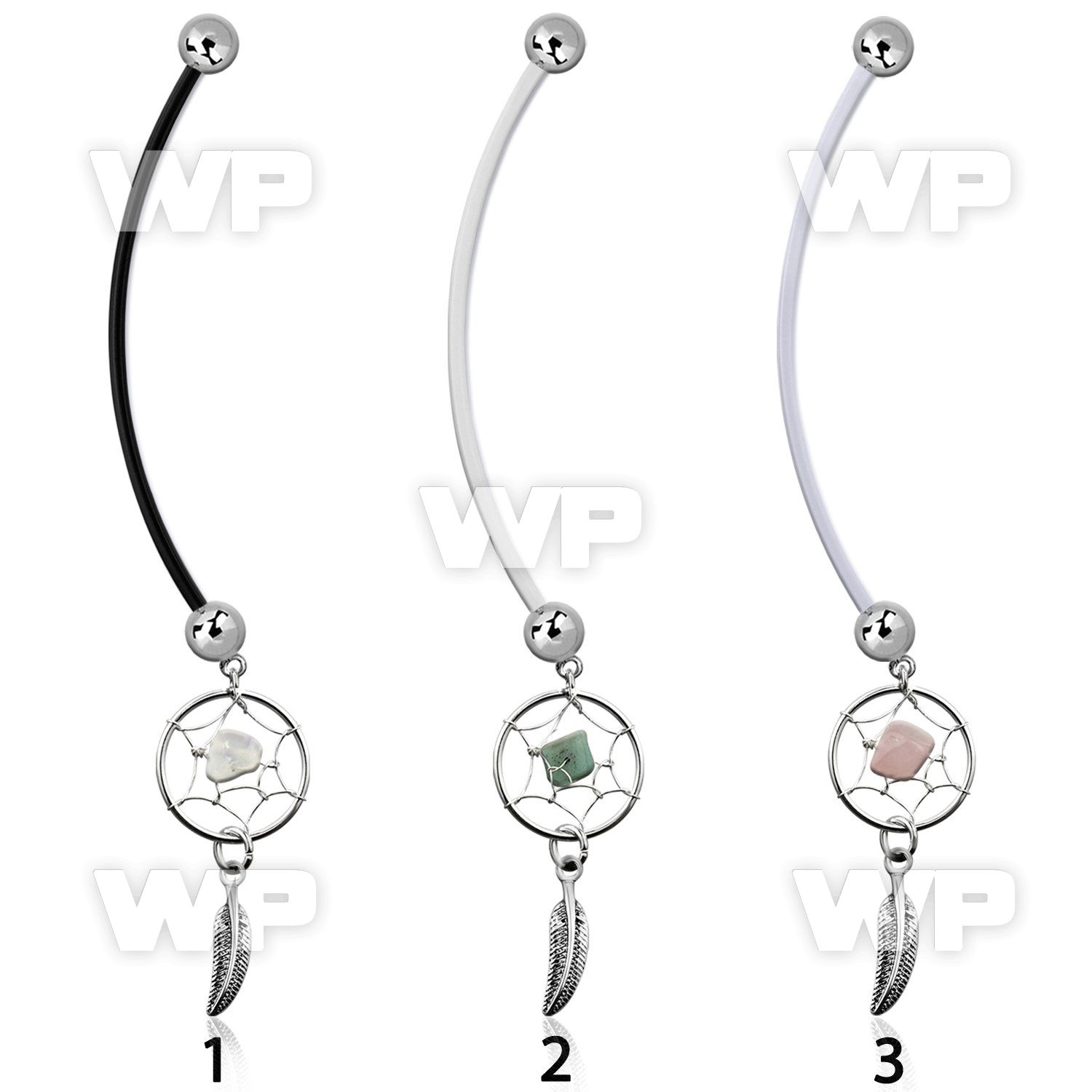 pndvd1 pregnancy belly ring w dangling silver dream catcher