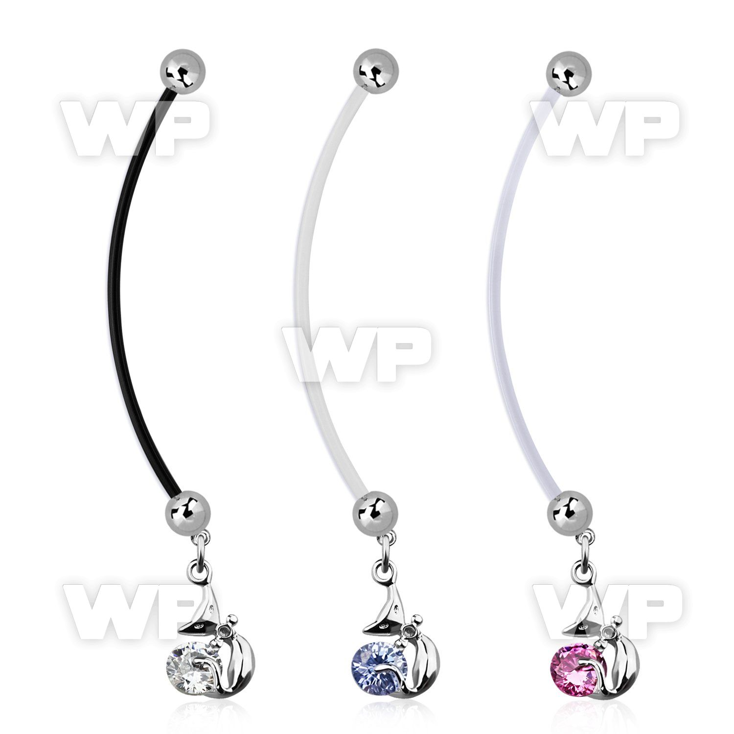 pndz378 pregnancy belly ring w dangling ladycat w round cz