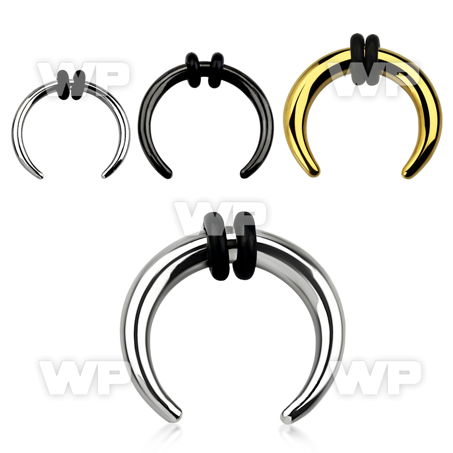 m3m surgical steel septum pincher double o ring ear lobe piercing