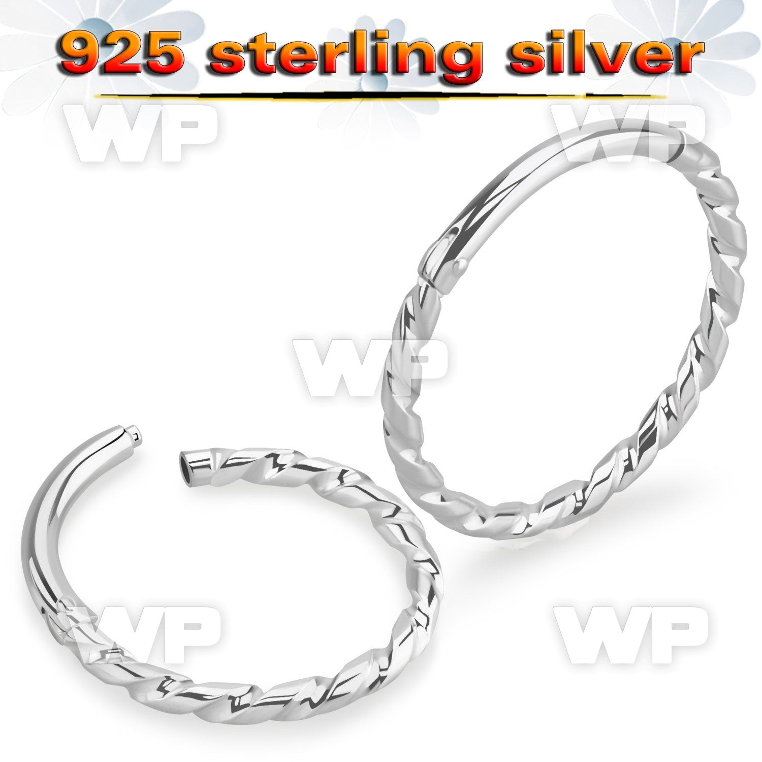 q3ix4ey 925 silver hinged segment clicker twisted