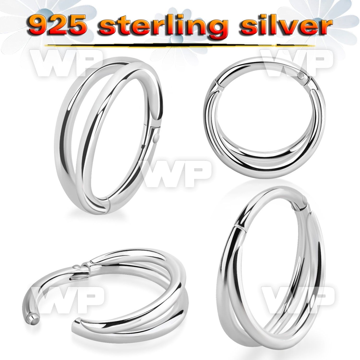 q3ixwey silver hinged segment clicker 16g double plain