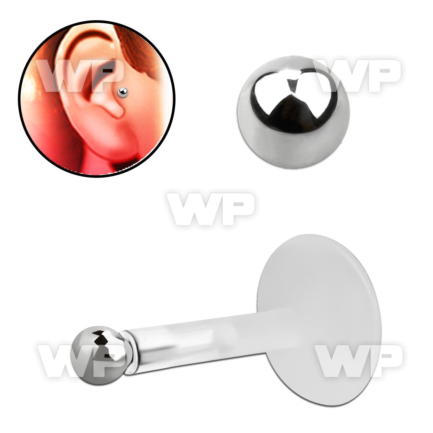 rai3ek bio flex tragus piercing 1 2mm silver 925 2mm ball tragus piercing