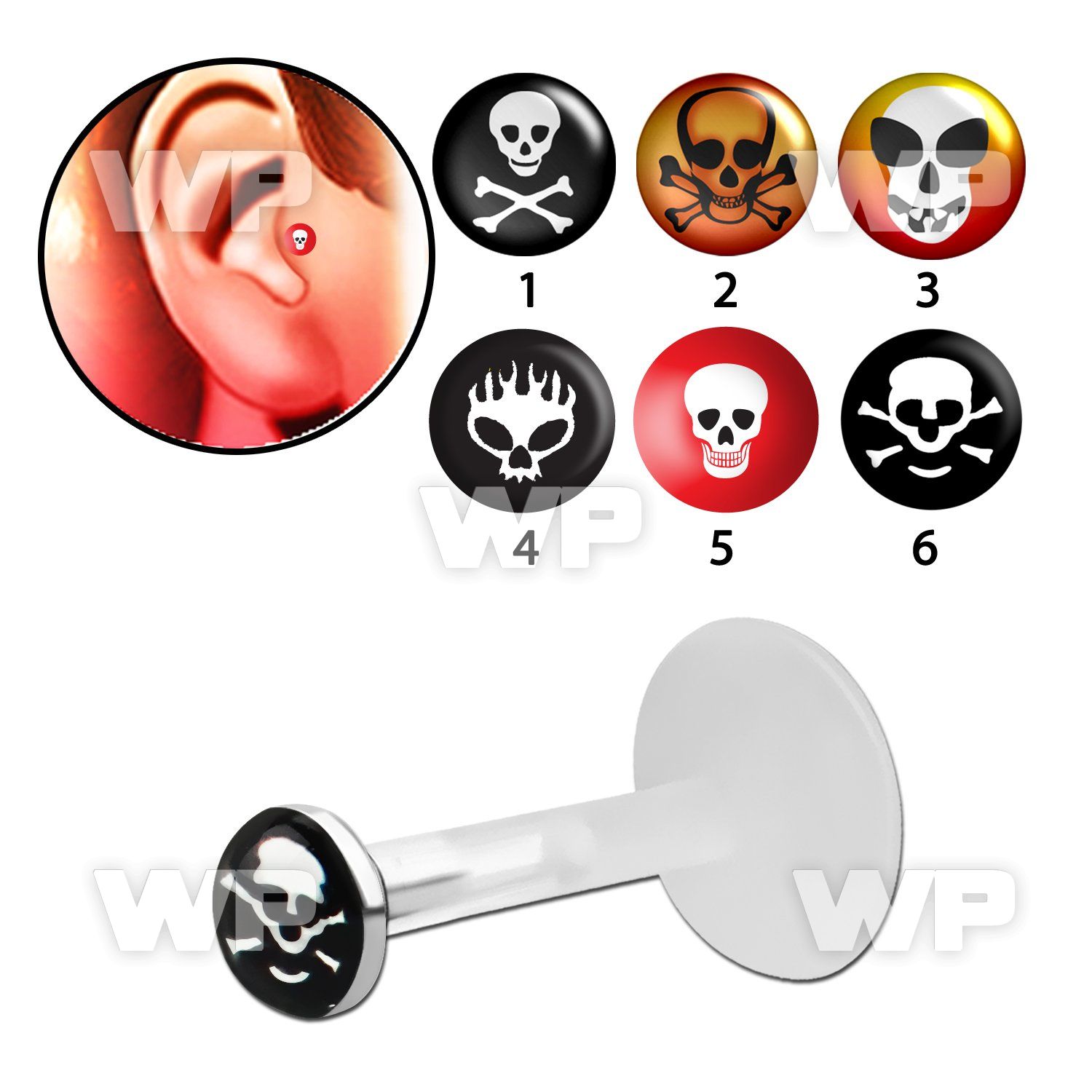 raibl bio flex tragus piercing 1 2mm 3mm flat push in silver tragus piercing