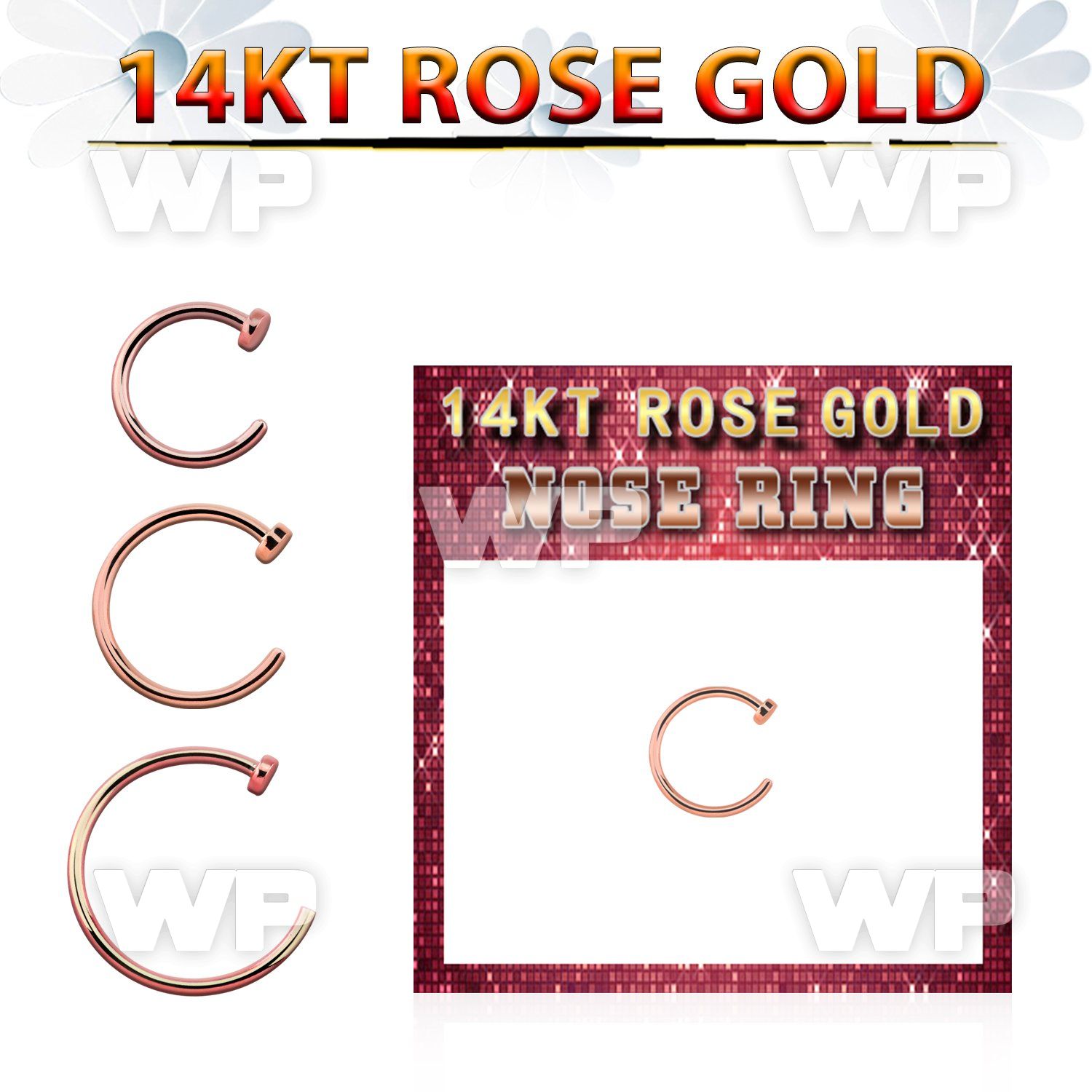 rcln20 solid 14kt rose gold fake nose clip 