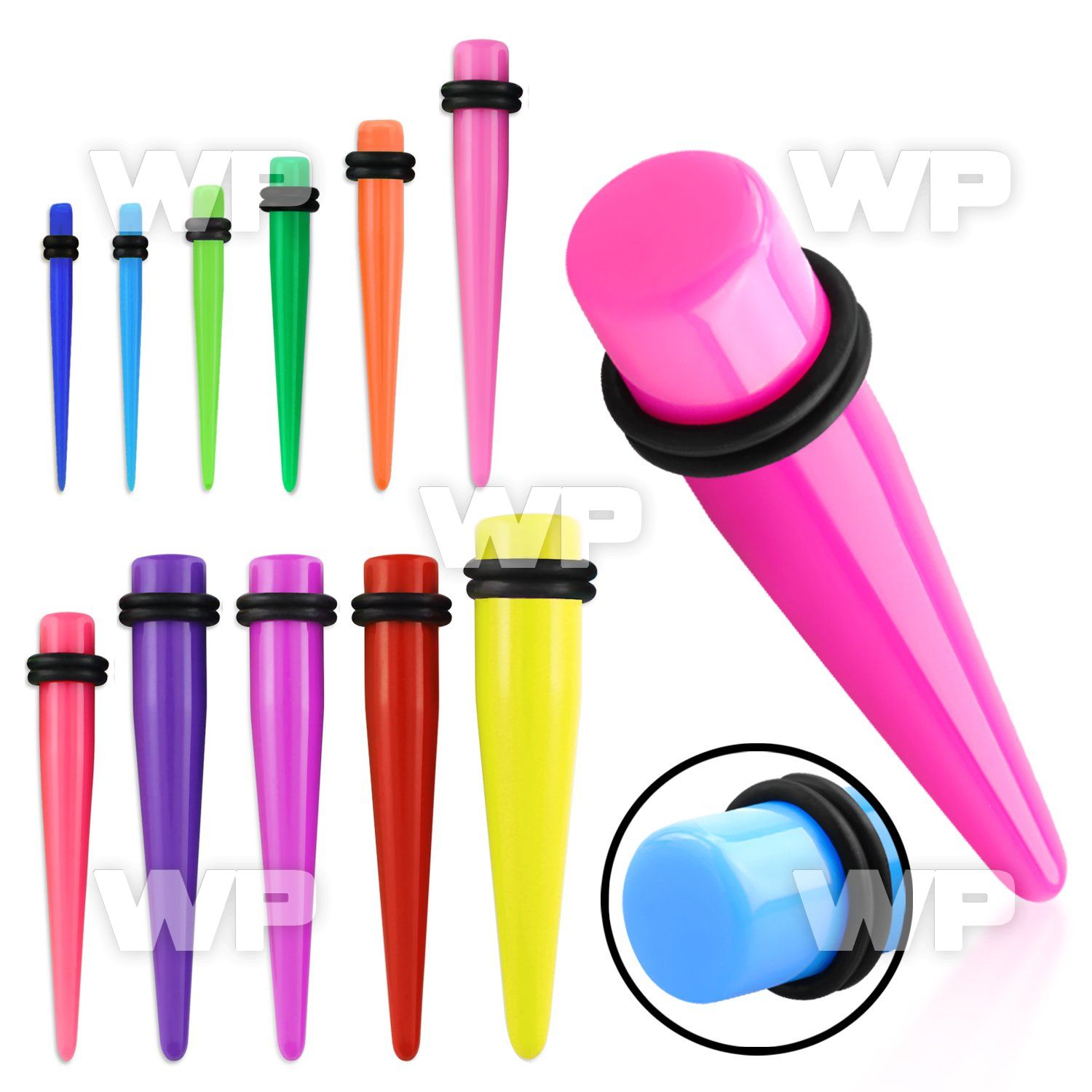 rm3q solid colored acrylic nail plug taper double o ring ear lobe piercing