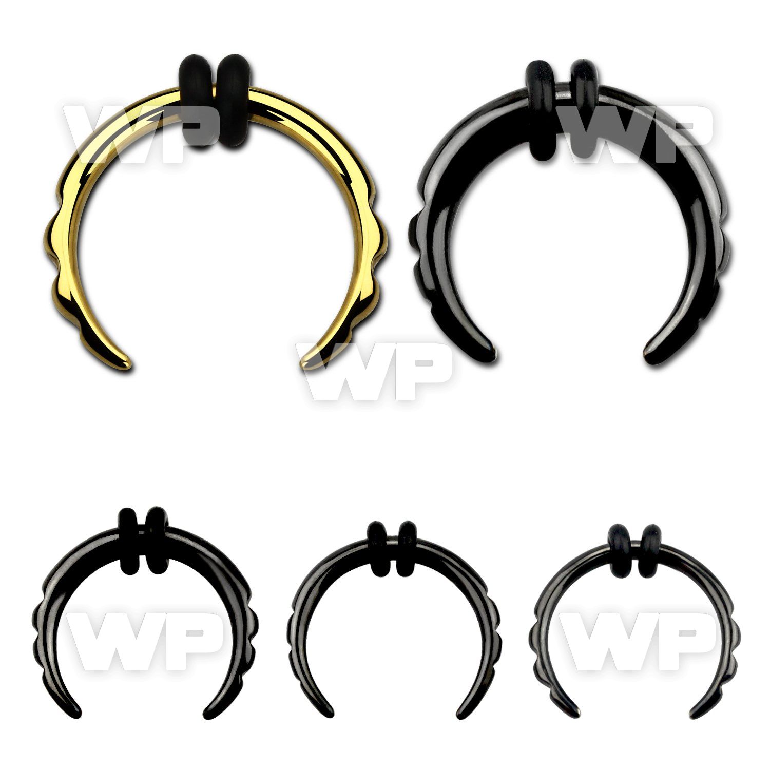 rm6m ion plated surgical steel septum pincher serated ends do ear lobe piercing