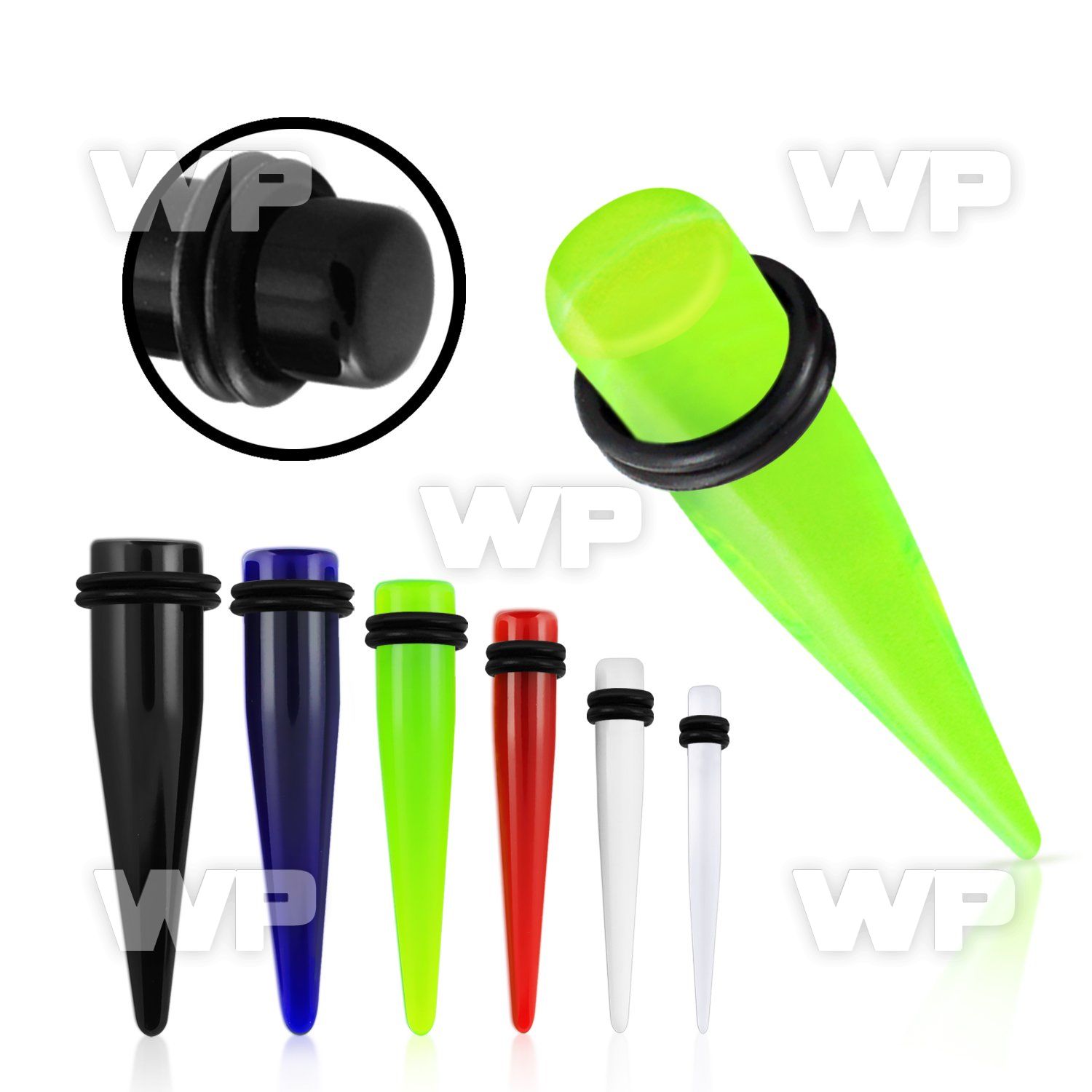 rmhq2 acrylic taper double o ring ear lobe piercing