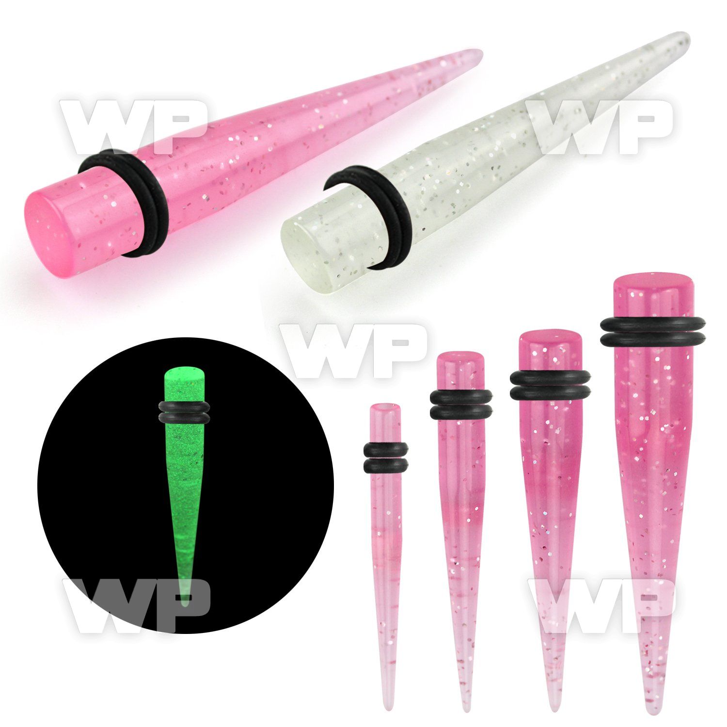 rmiba dual use acrylic taper glow in the dark taper at night ear lobe piercing