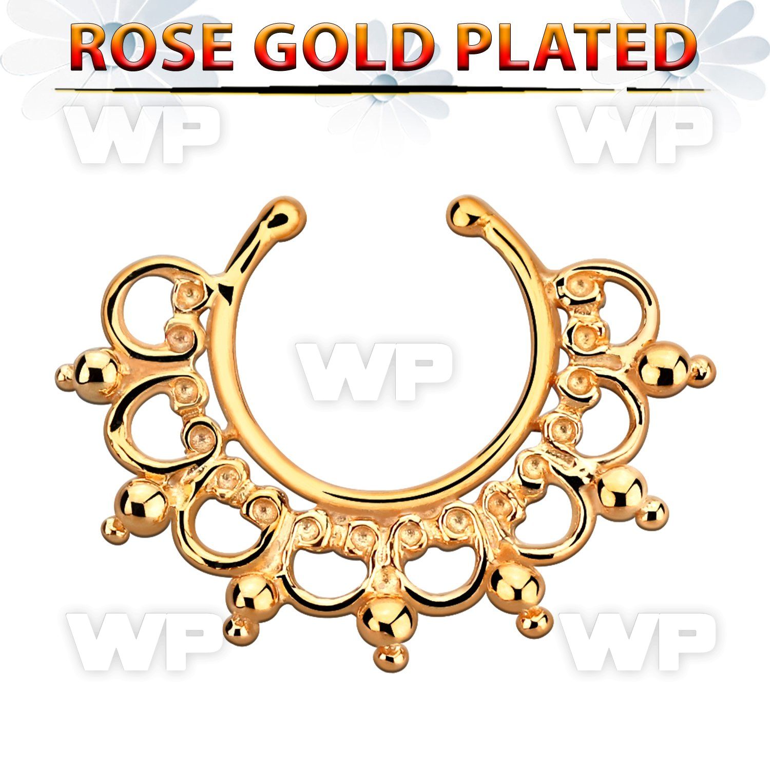 rssepd12 rose gold silver fake septum ring w wide vintage indian 