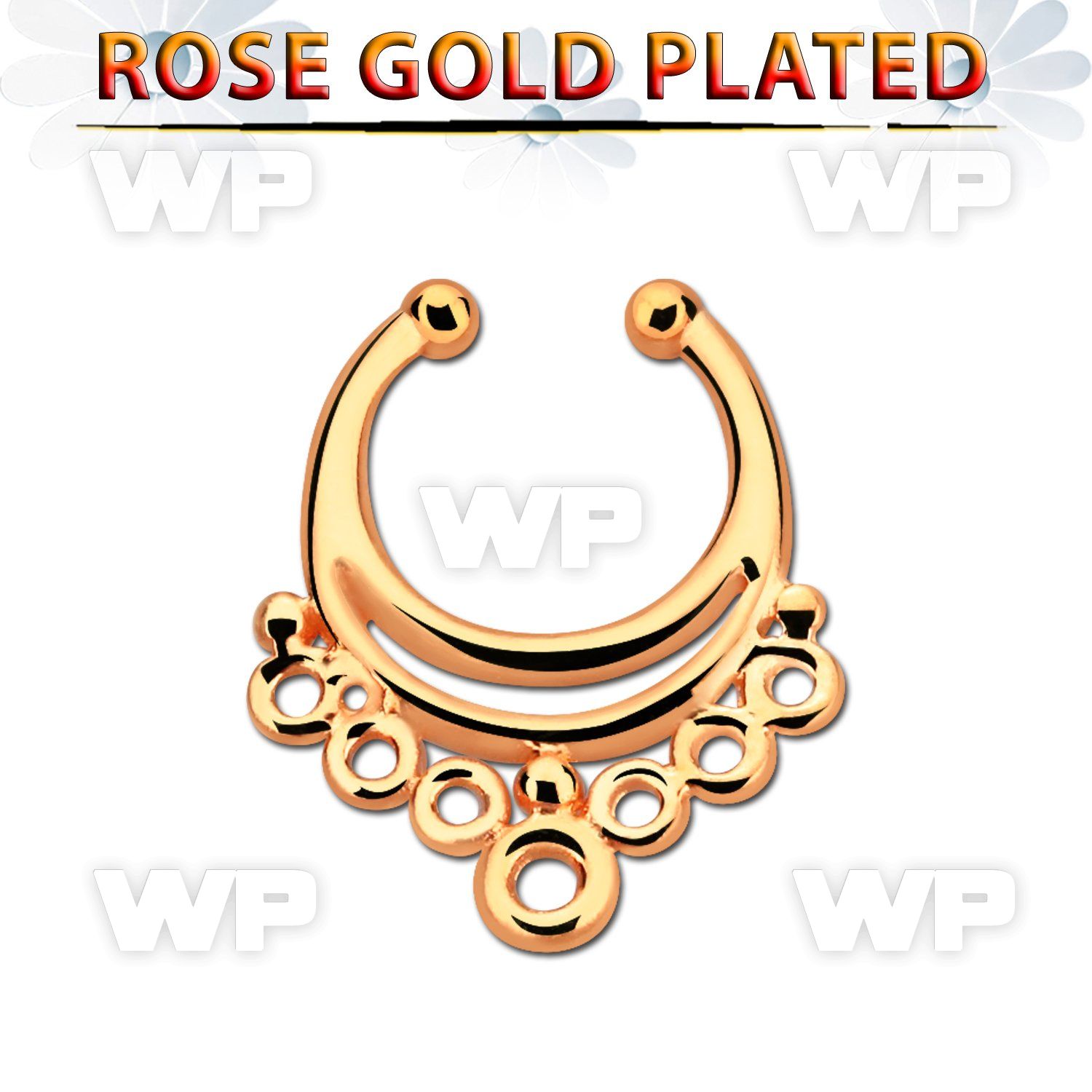rssepd1 rose gold silver fake septum clicker in an indian 