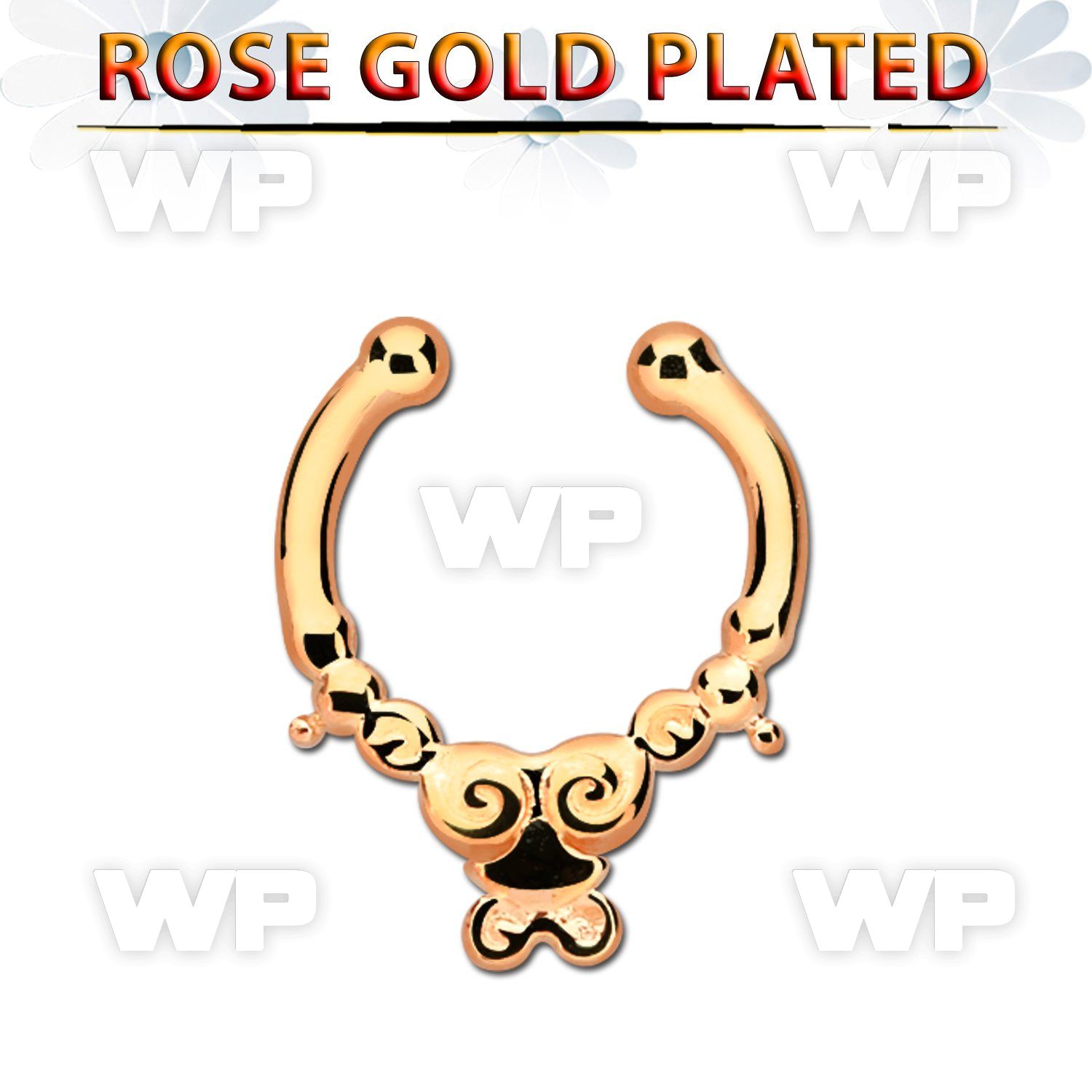 rssepd2 rose gold silver fake septum clicker in a indian