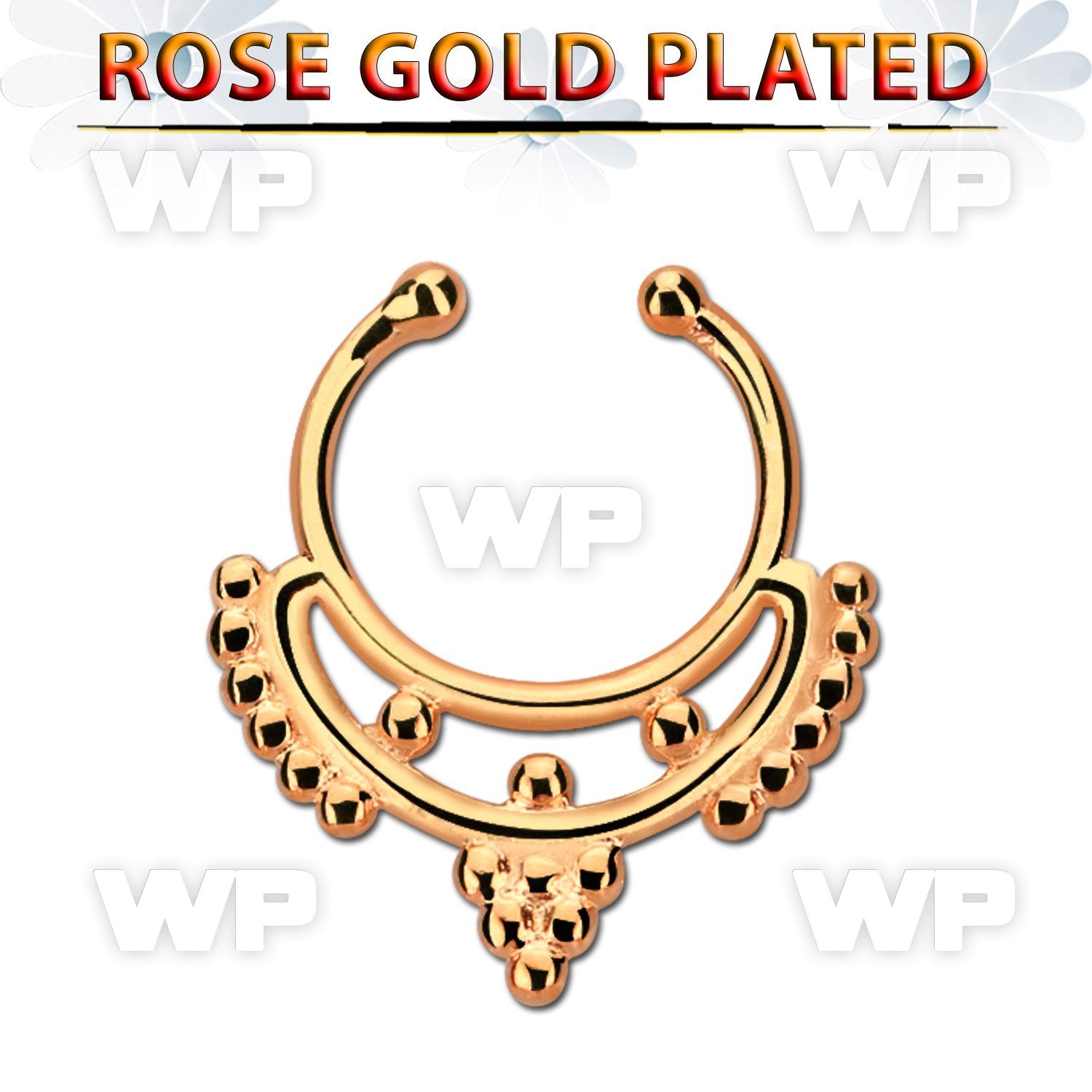 rssepd4 rose gold silver fake septum ring in minimalistic indian