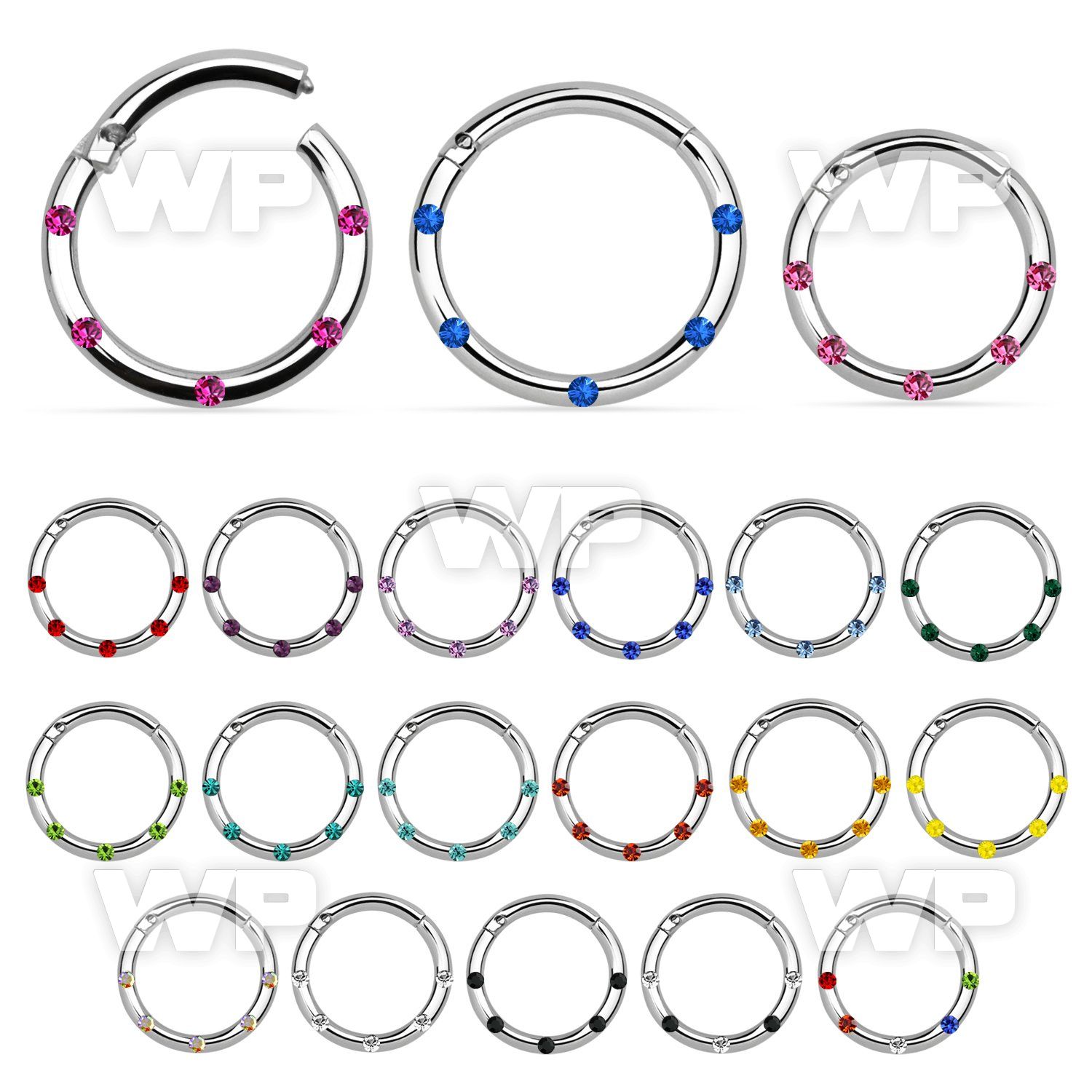 segh16j 316l steel hinged segment ring with crystals