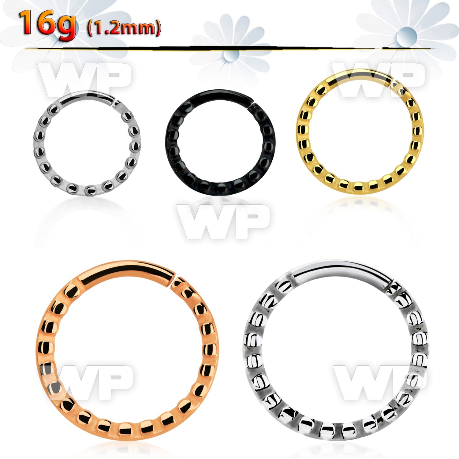 sepdd annealed steel seamless septum ring 16g w rough pattern
