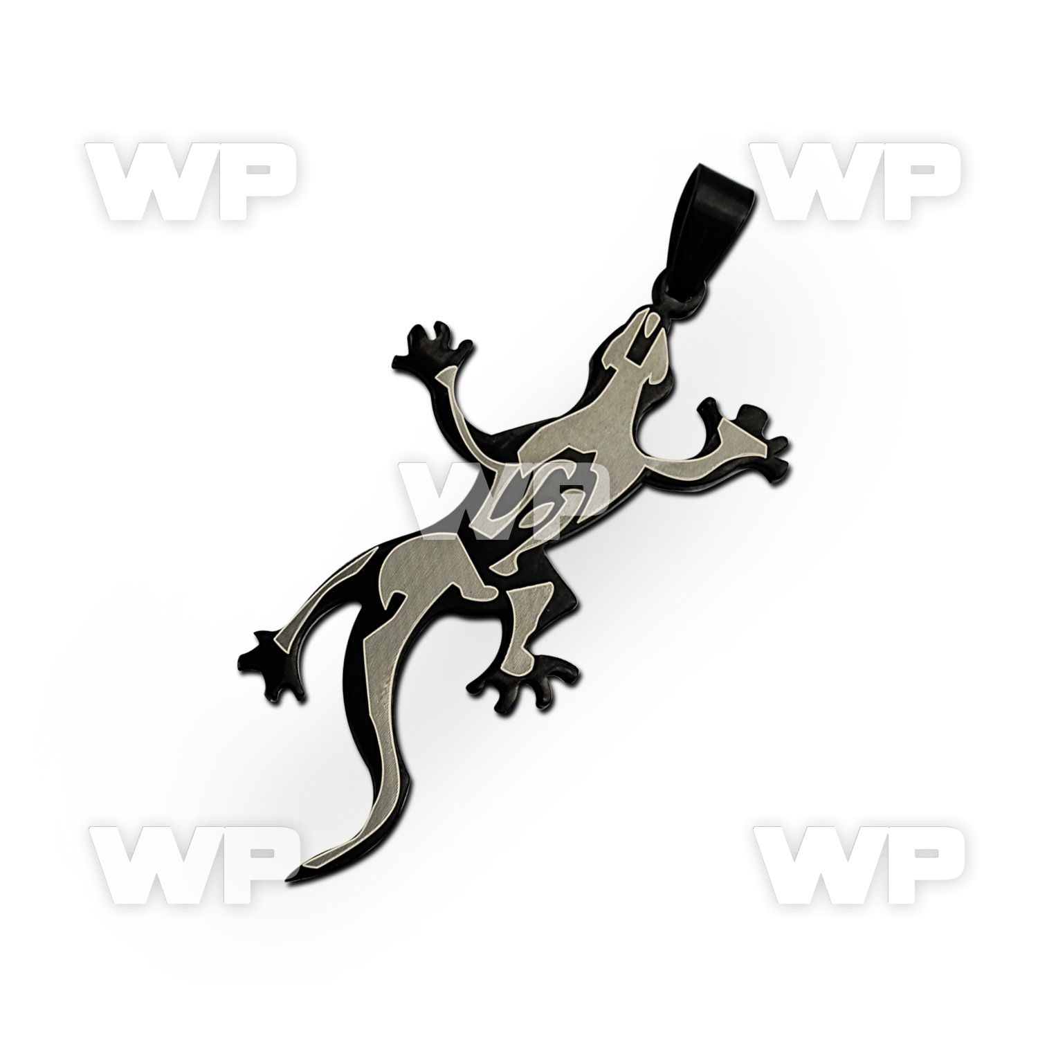 spdk9 black plated stainless steel lizard design pendant