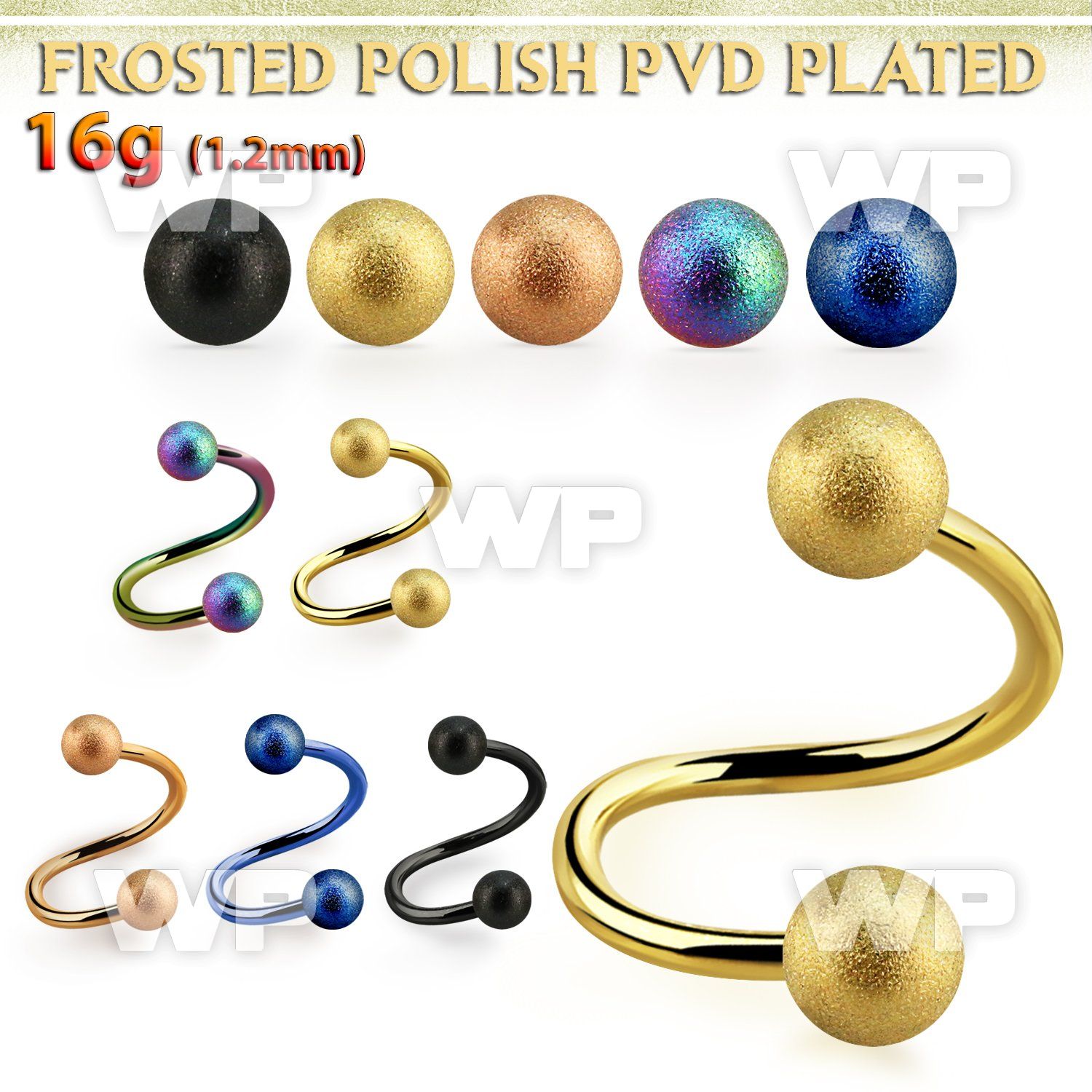 spetfo4 anodized steel spiral w 4mm frosted steel balls