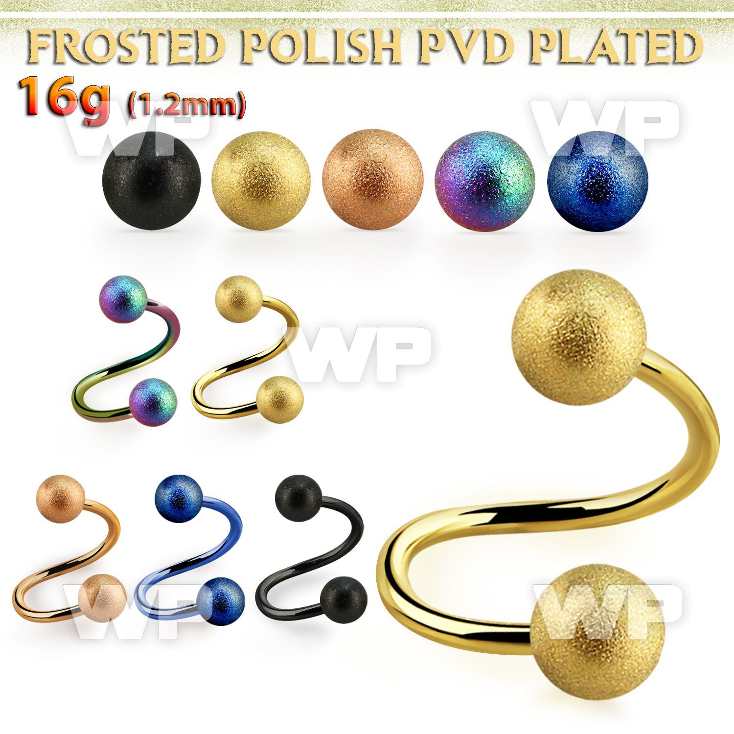 spetfo5 anodized steel spiral w 5mm frosted steel balls