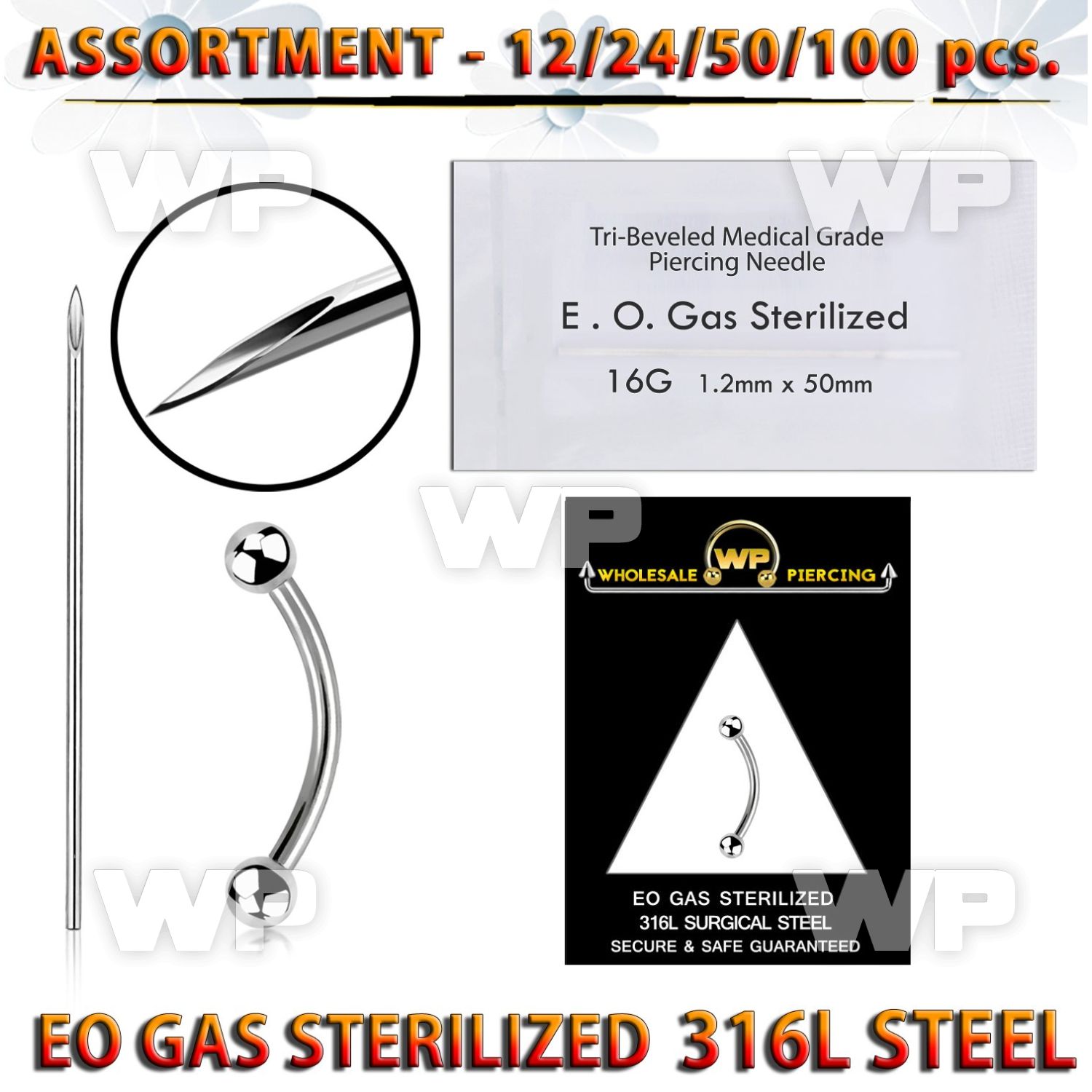 sset01 professional piercing kit steel eyebrow bananas needle