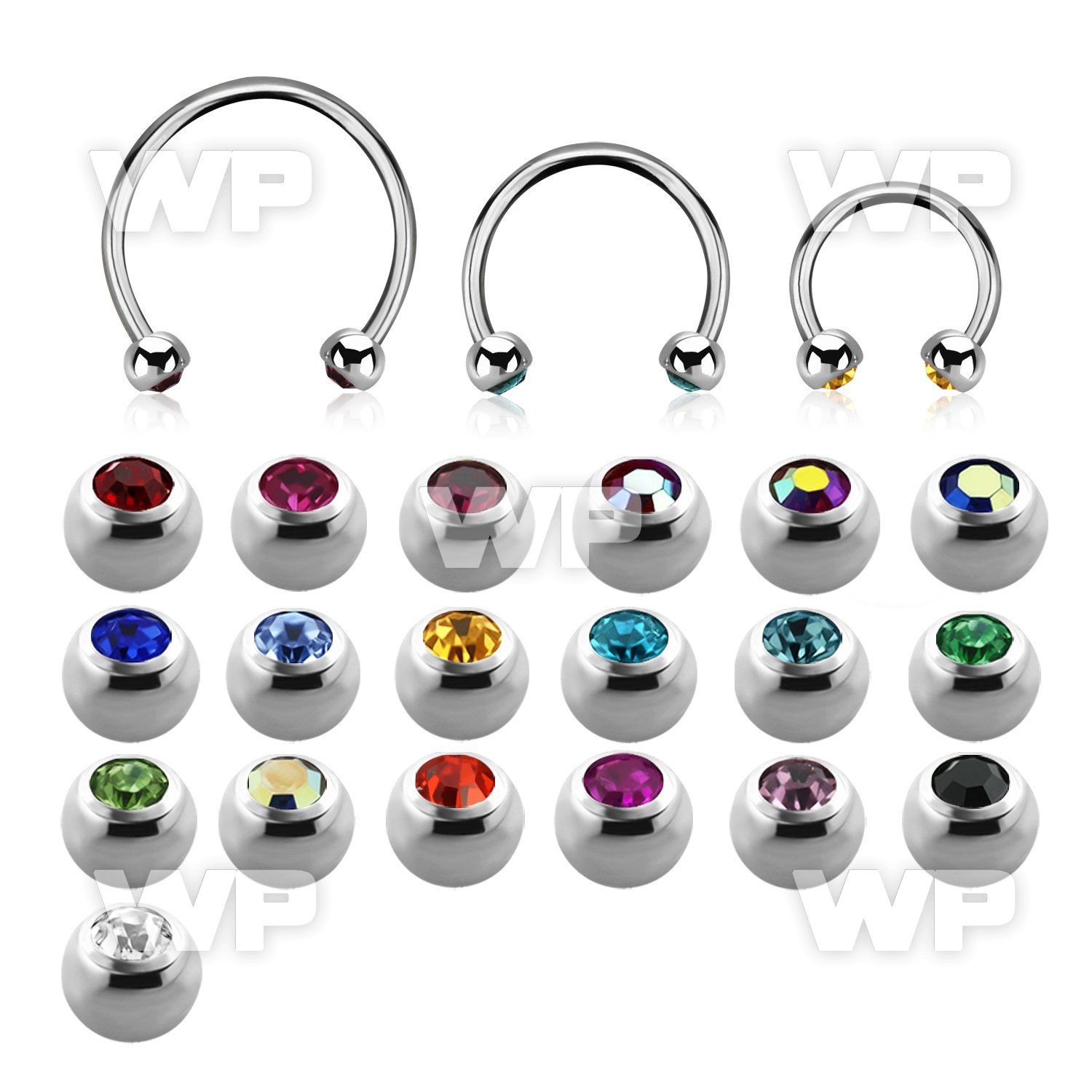 steel circular barbell 0.8mm w tiny 2.5mm jewel balls