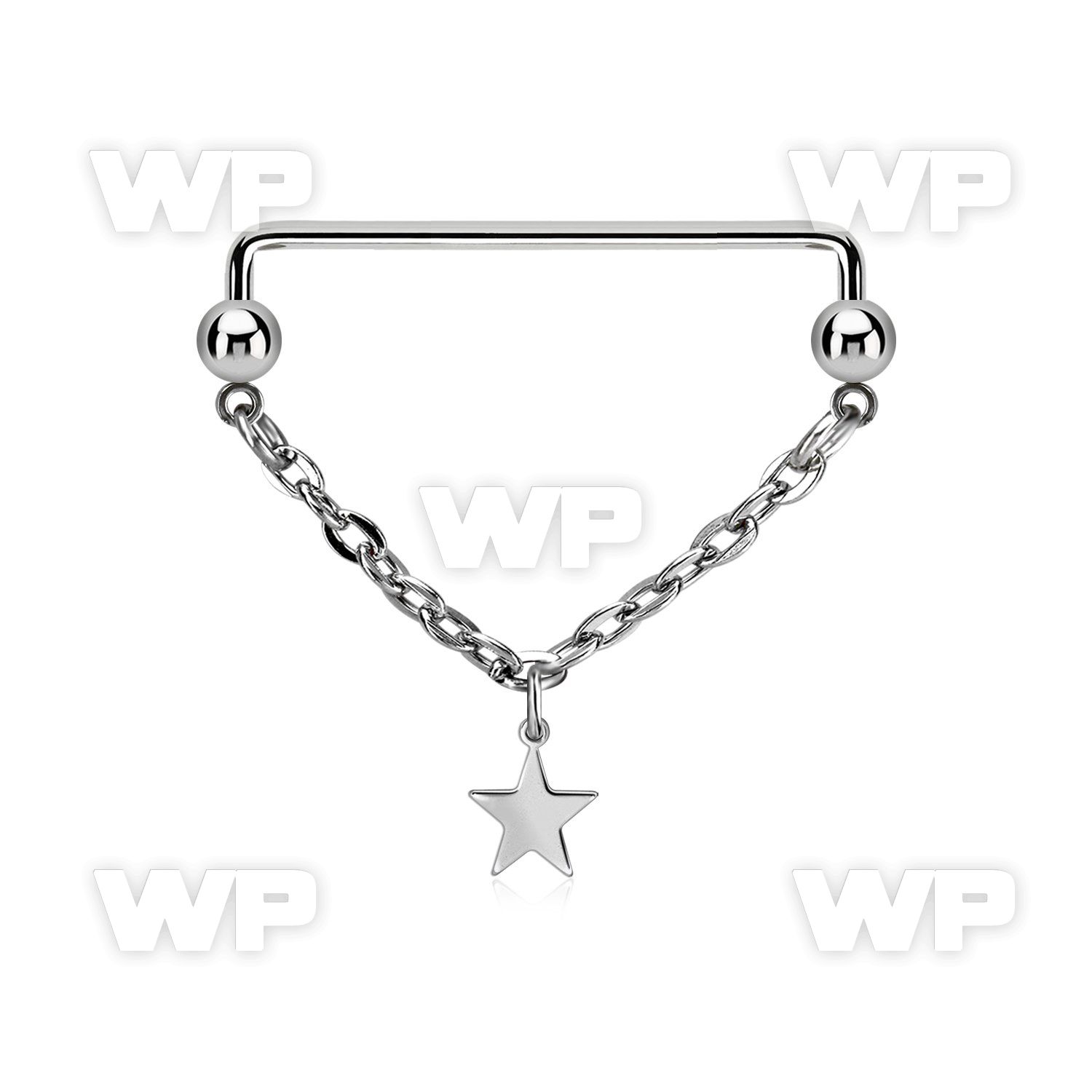steel industrial surface barbell w small chain & star