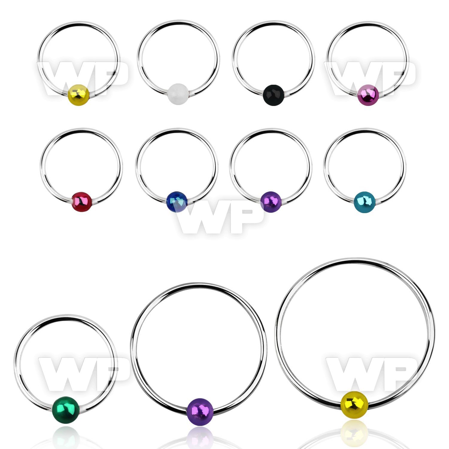u324 silver 925 nose ring color plated ball diameter measure nose piercing